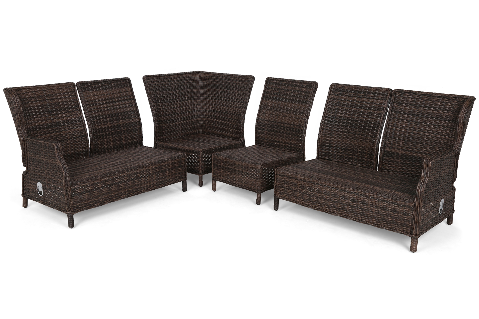 Narożnik ogrodowy technorattanowy Trivento Brown Mat / Brown Melange