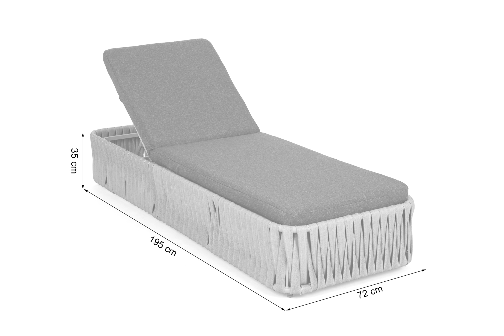 Leżak ogrodowy technorattanowy Samos Cream / Grey Melange