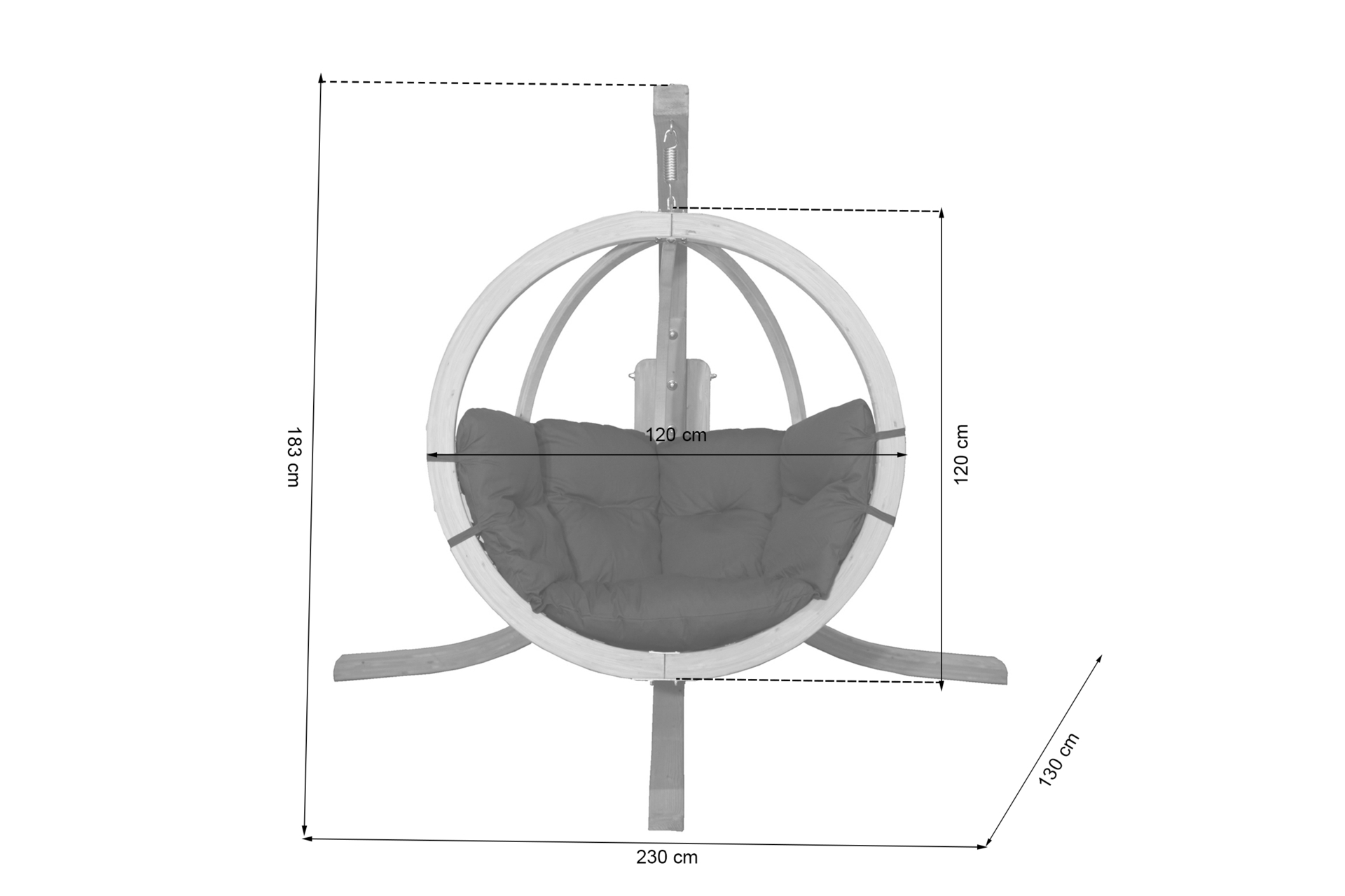 Fotel wiszący Timber Plus O-Zone Red