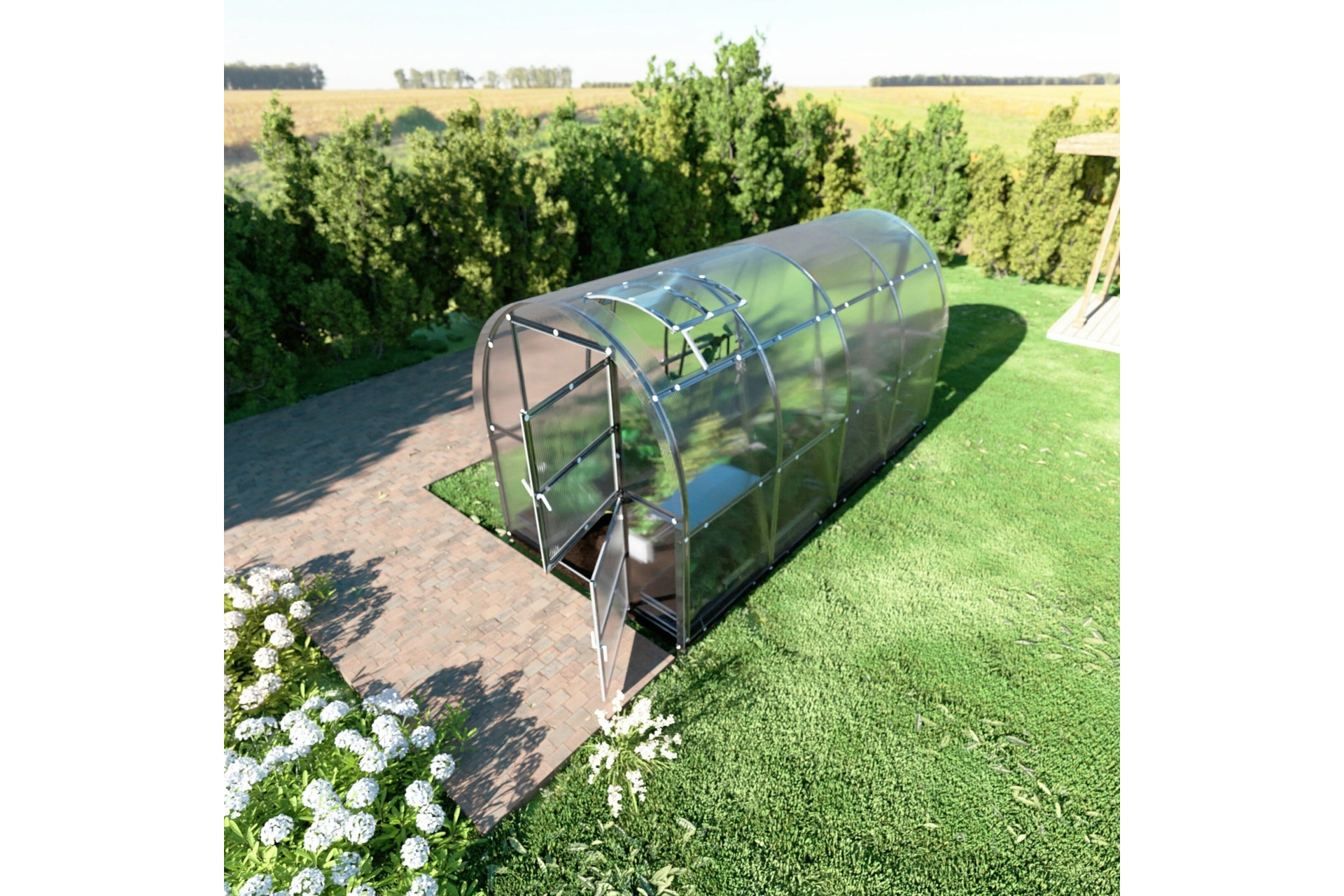 Szklarnia z poliwęglanu 2x4 m Terplant Comfort, poliwęglan 4 mm Szklarnia ogrodowa z poliwęglanu Terplant Comfort 2x4 m