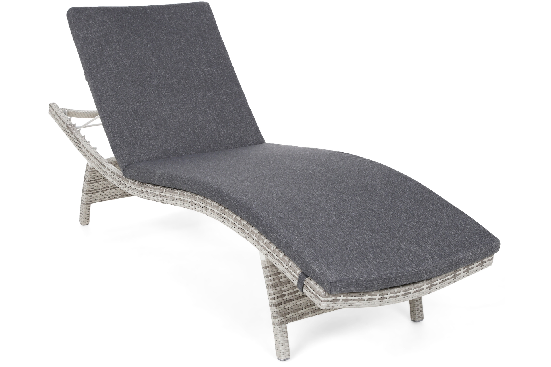 Leżak ogrodowy technorattanowy Marbella Light Grey / Grey Melange