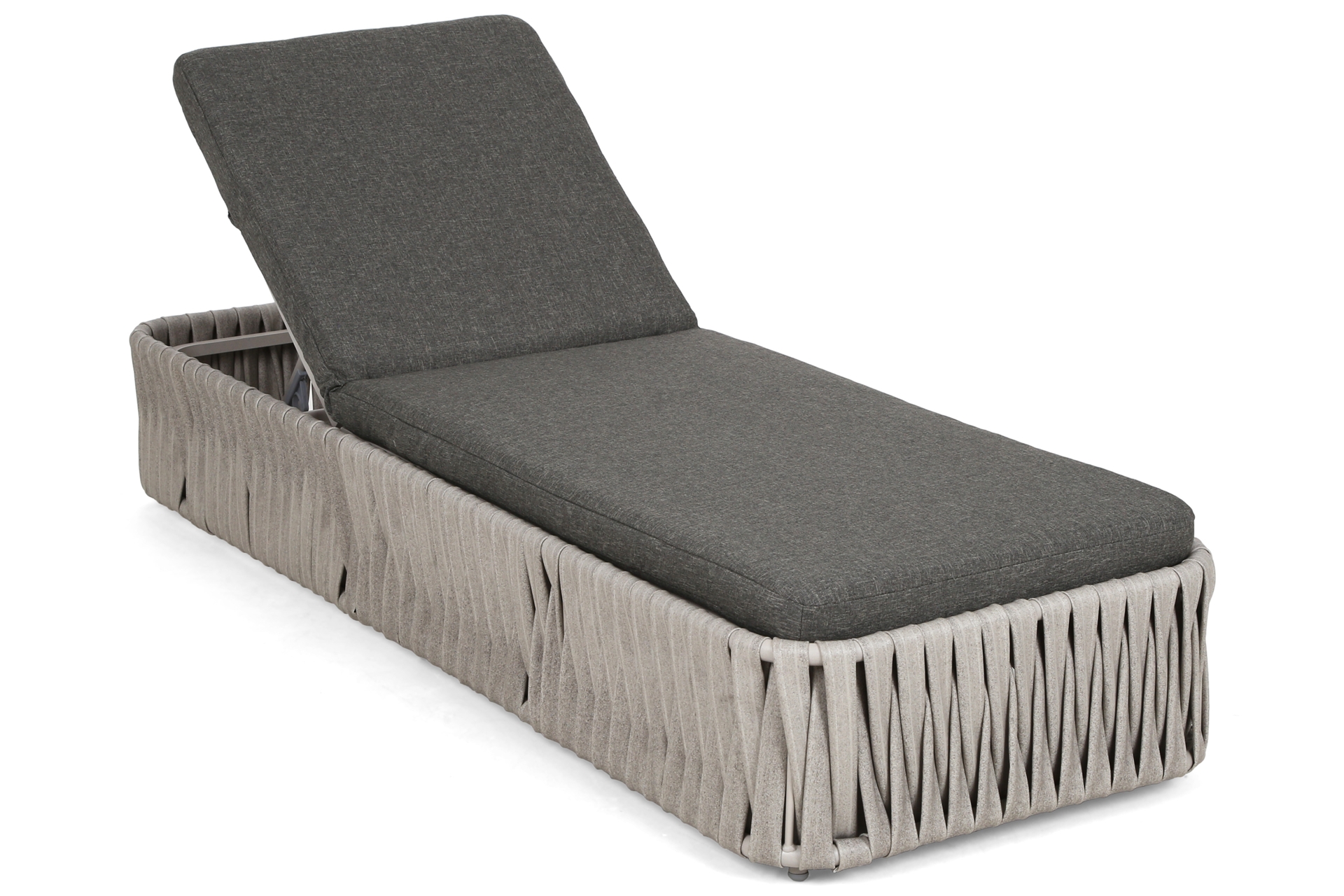 Leżak ogrodowy technorattanowy Samos Cream / Grey Melange