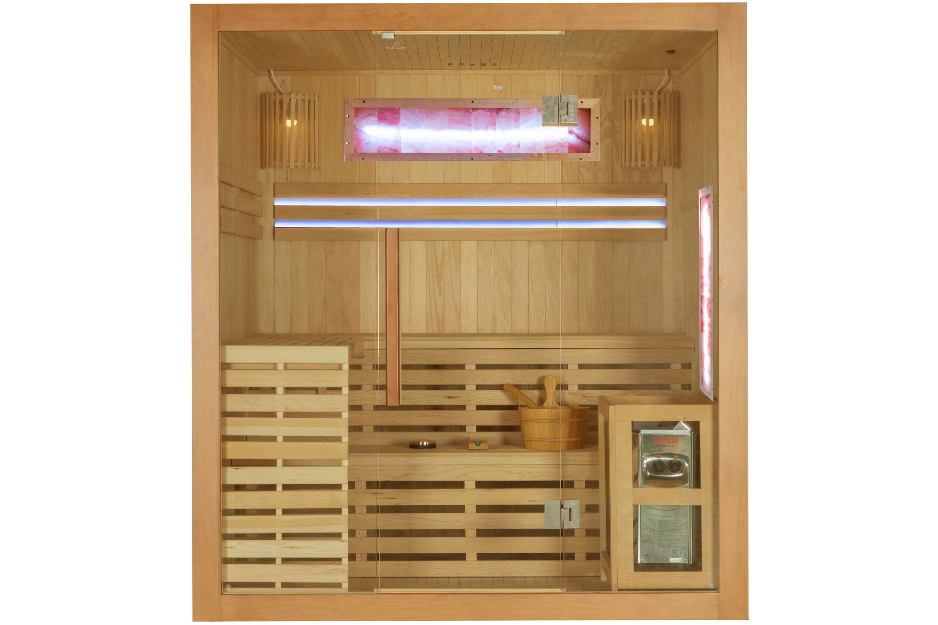 Sauna fińska Nordum Solea 4-osobowa brązowa - drewniana - z panelami solnymi Sauna fińska Nordum Solea 4-osobowa brązowa