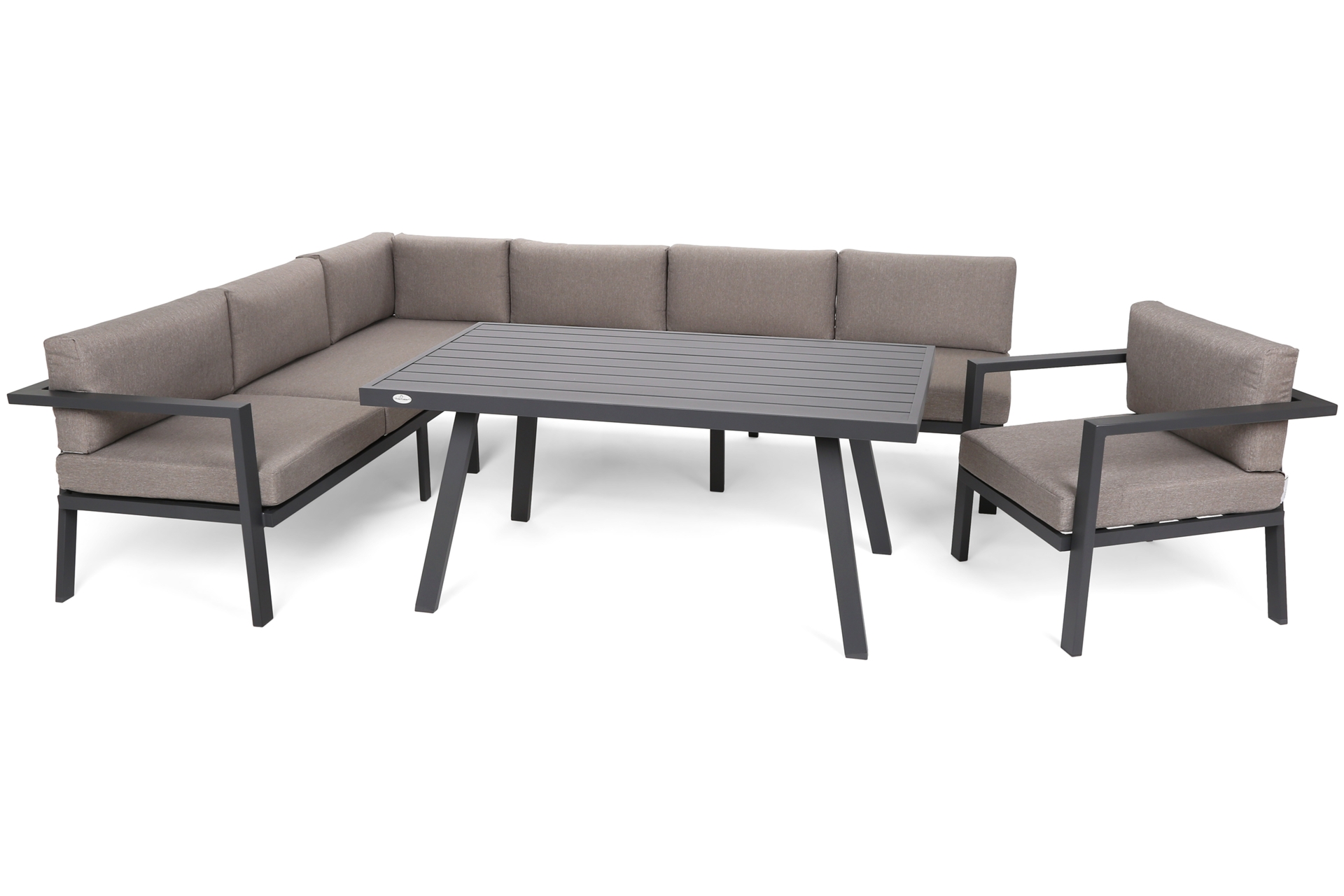 Narożne meble ogrodowe aluminiowe Miami Grey / Taupe