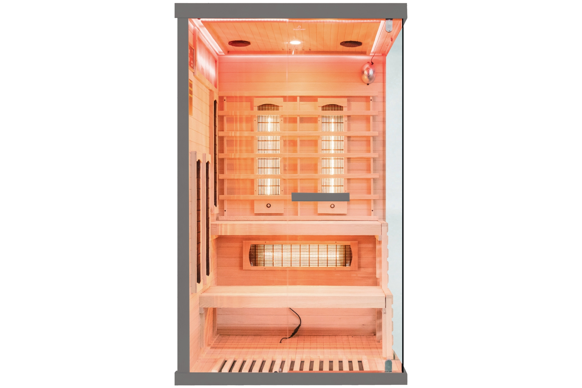 Sauna infrared narożna Nordum Pure 2-osobowa szara
