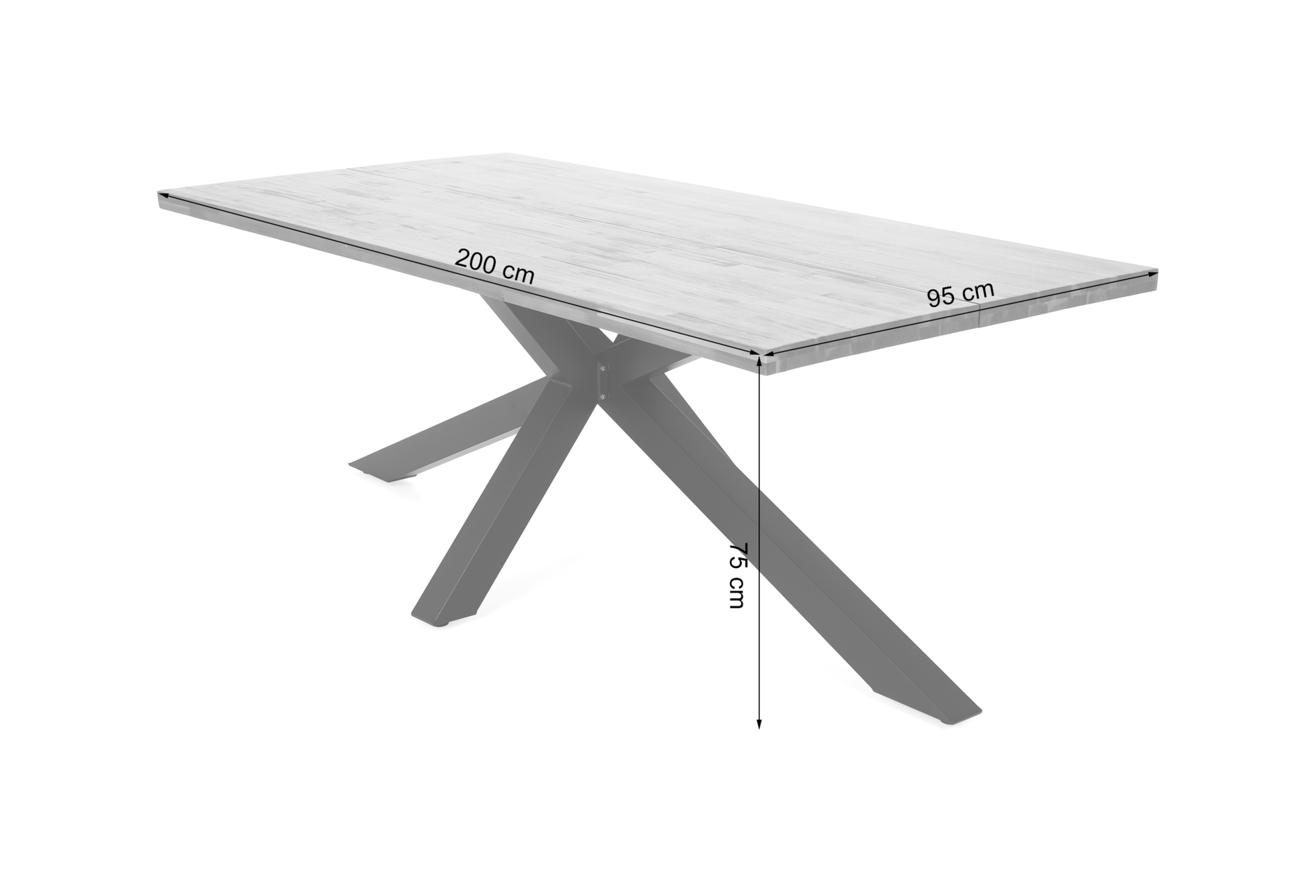 Stół ogrodowy z drewnianym blatem Oregon 200 cm Black / Teak - drewno akacjowe - aluminium Stół ogrodowy z drewnianym blatem Oregon 200 cm Black / Teak