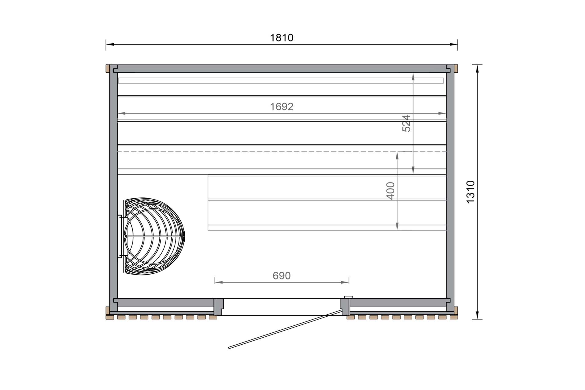 Sauna fińska Leil® Saunas Como 3-osobowa