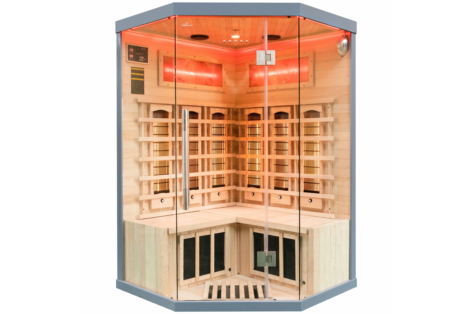 Sauna infrared narożna Nordum Solea 2-osobowa szara