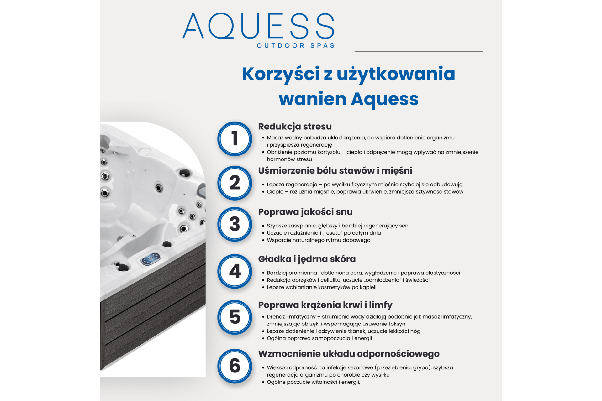 Wanna ogrodowa z hydromasażem Aquess Zenya 5102 6-osobowa - 43 dysze wodne Wanna ogrodowa z hydromasażem Aquess Zenya 5102 6-osobowa