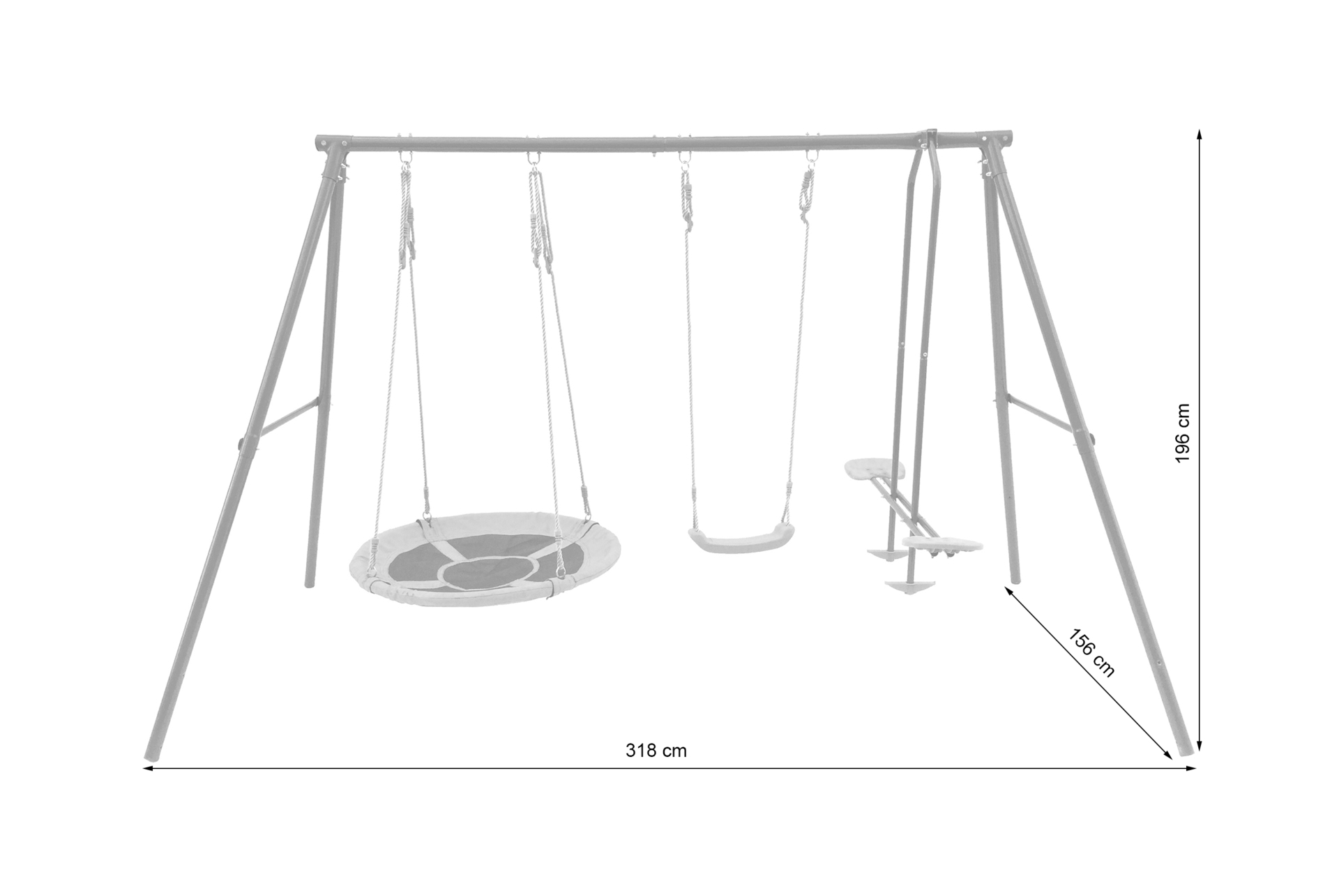 Huśtawka ogrodowa MSG-01 - przeznaczona dla 1-4 dzieci Huśtawka ogrodowa dla dzieci MSG-01