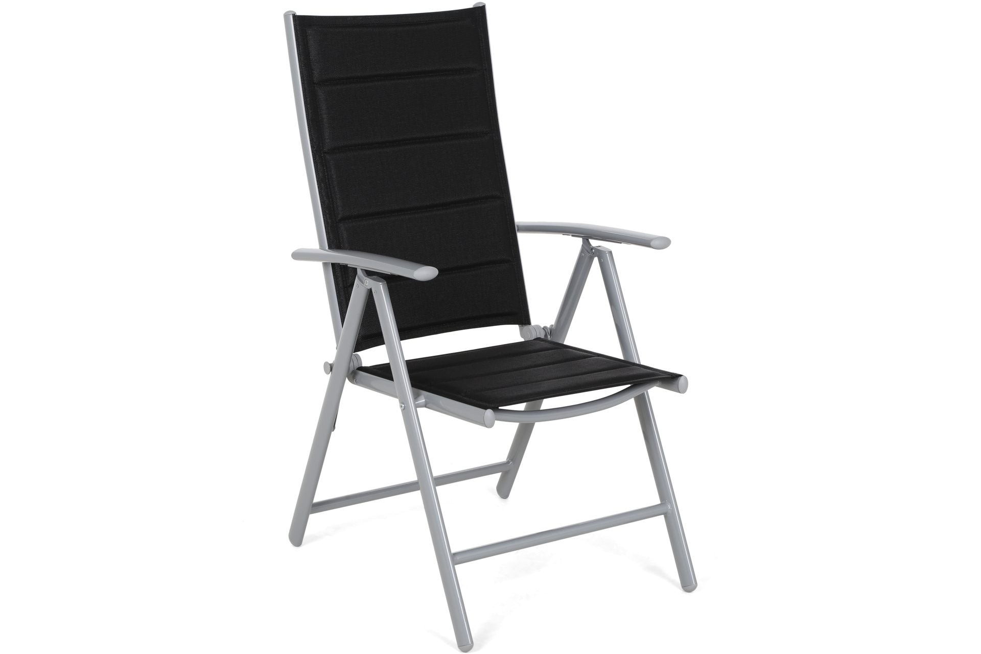 Meble ogrodowe aluminiowe IBIZA czarne z srebrnym stelażem Meble ogrodowe aluminiowe Ibiza 150 cm Silver / Black 6+1