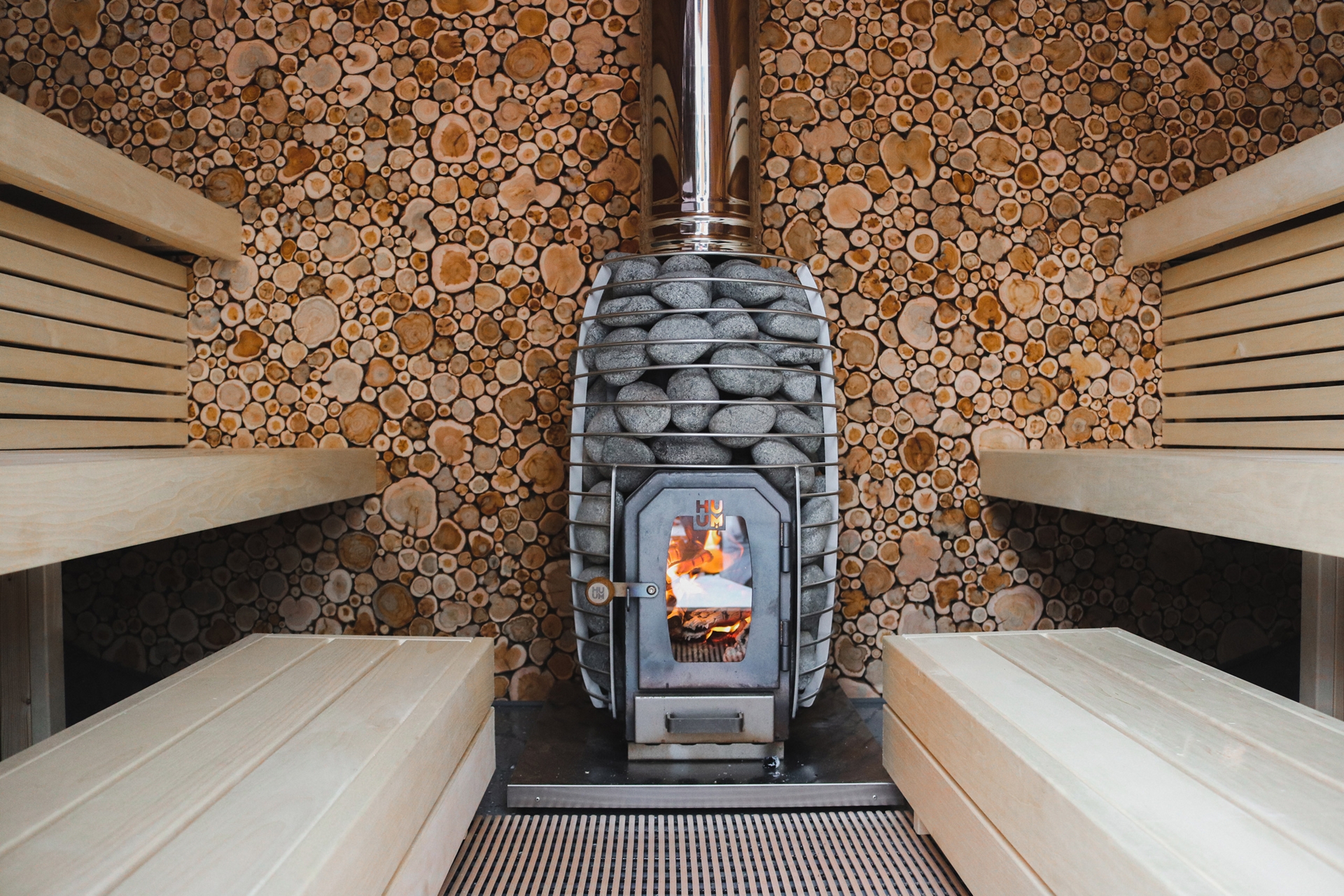 Sauna fińska zewnętrzna Leil® Saunas Round Cube Single 2.0 6-osobowa