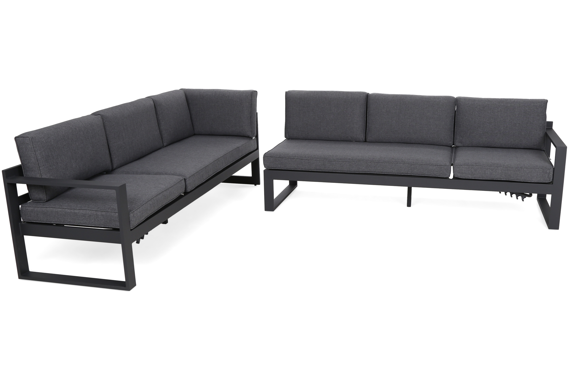 Narożne meble ogrodowe aluminiowe Neapol Comfort Grey / Grey Melange