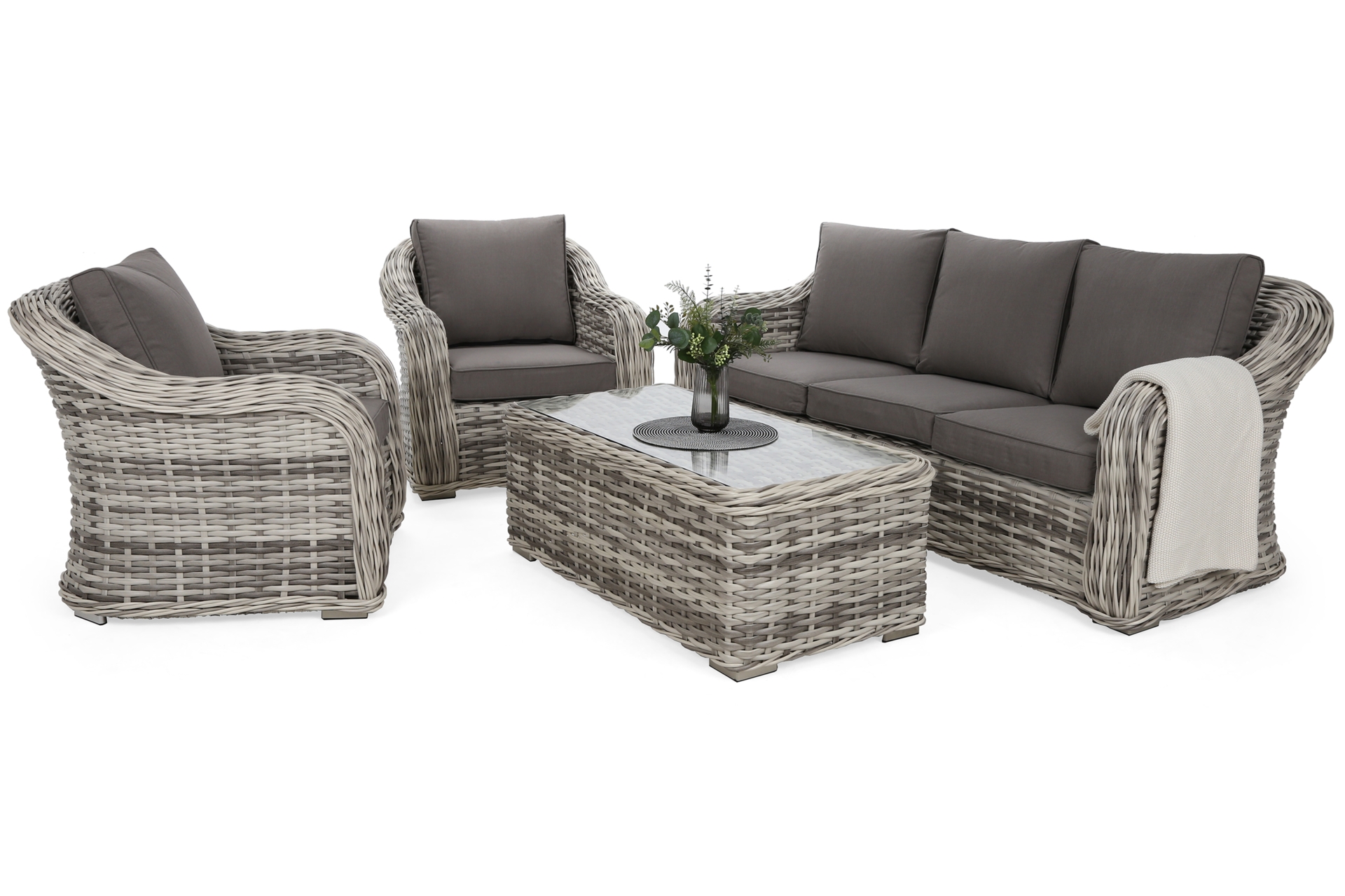 Meble ogrodowe technorattanowe Foggia Light Grey / Grey Meble ogrodowe technorattanowe Foggia Light Grey / Grey