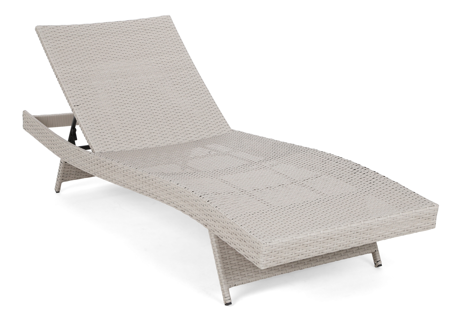 Zestaw leżanek ogrodowych Bora Bora White / Grey ze stolikiem - biały - dla 2 osób Zestaw leżaków ogrodowych z technorattanu Bora Bora White / Grey ze stolikiem