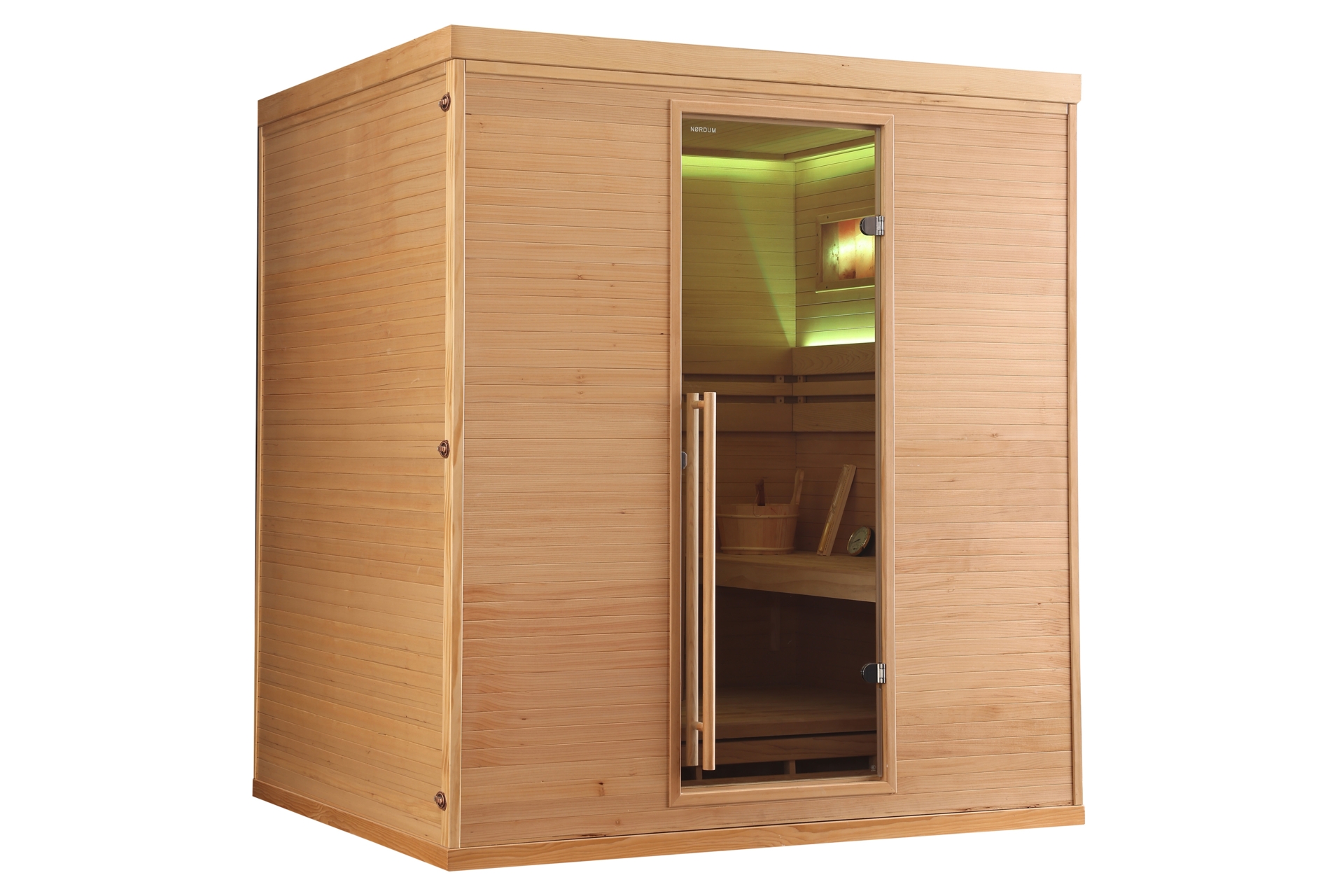 Sauna fińska narożna Nordum Pure One 5-osobowa naturalna