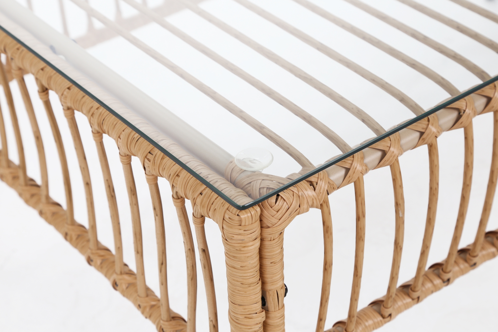 Meble ogrodowe technorattanowe Sycylia Beige / Grey - dla 5 osób - w stylu boho Meble ogrodowe technorattanowe Sycylia Beige / Grey