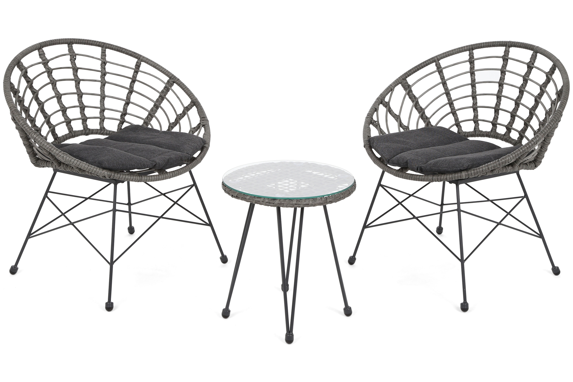 Meble balkonowe technorattanowe Zanzibar Grey / Grey