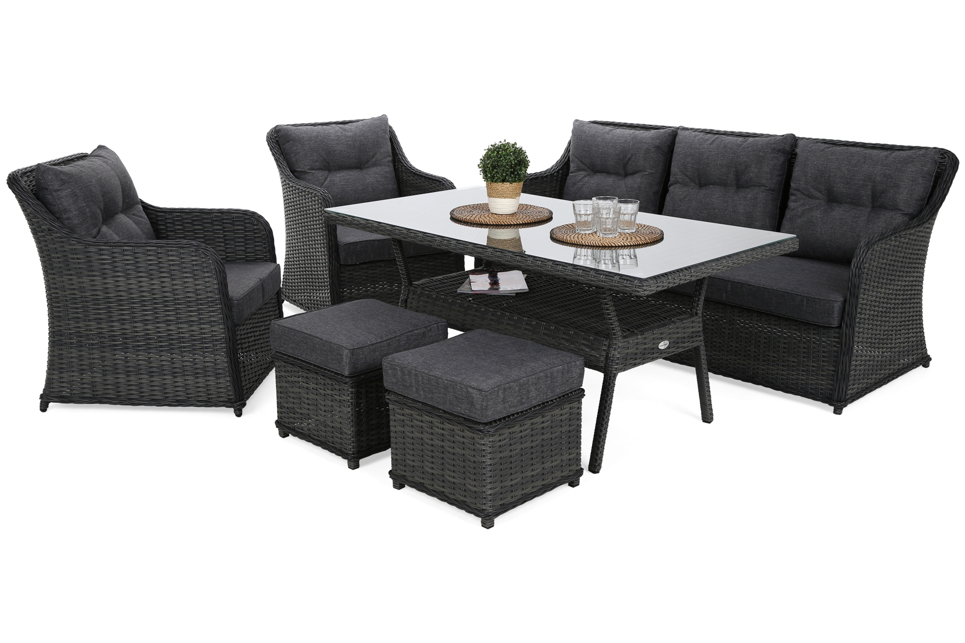 Meble ogrodowe technorattanowe Bergamo Elegant Grey / Grey Melange