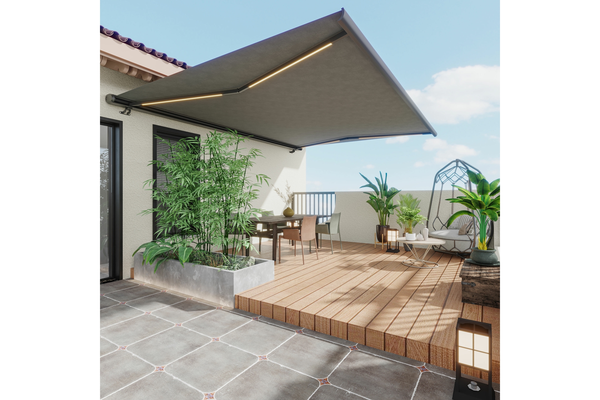 Markiza tarasowa elektryczna Futura LED 400 x 300 cm z oświetleniem