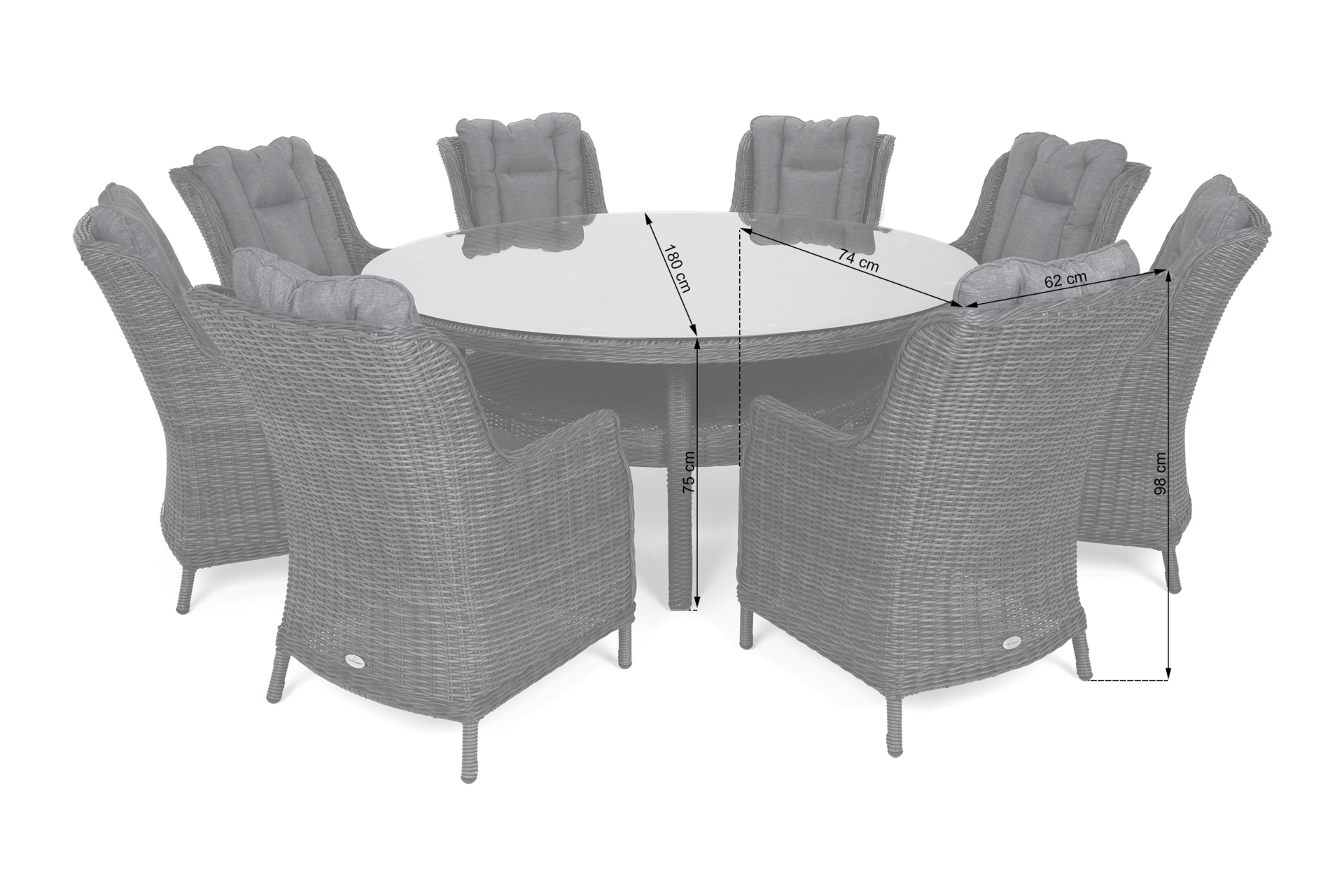 Meble ogrodowe technorattanowe Bristol Round Elegant 180 cm Beige / Beige Melange 8+1 - beżowe - dla 8 osób Meble ogrodowe technorattanowe Bristol Round Elegant 180 cm Beige / Beige Melange 8+1