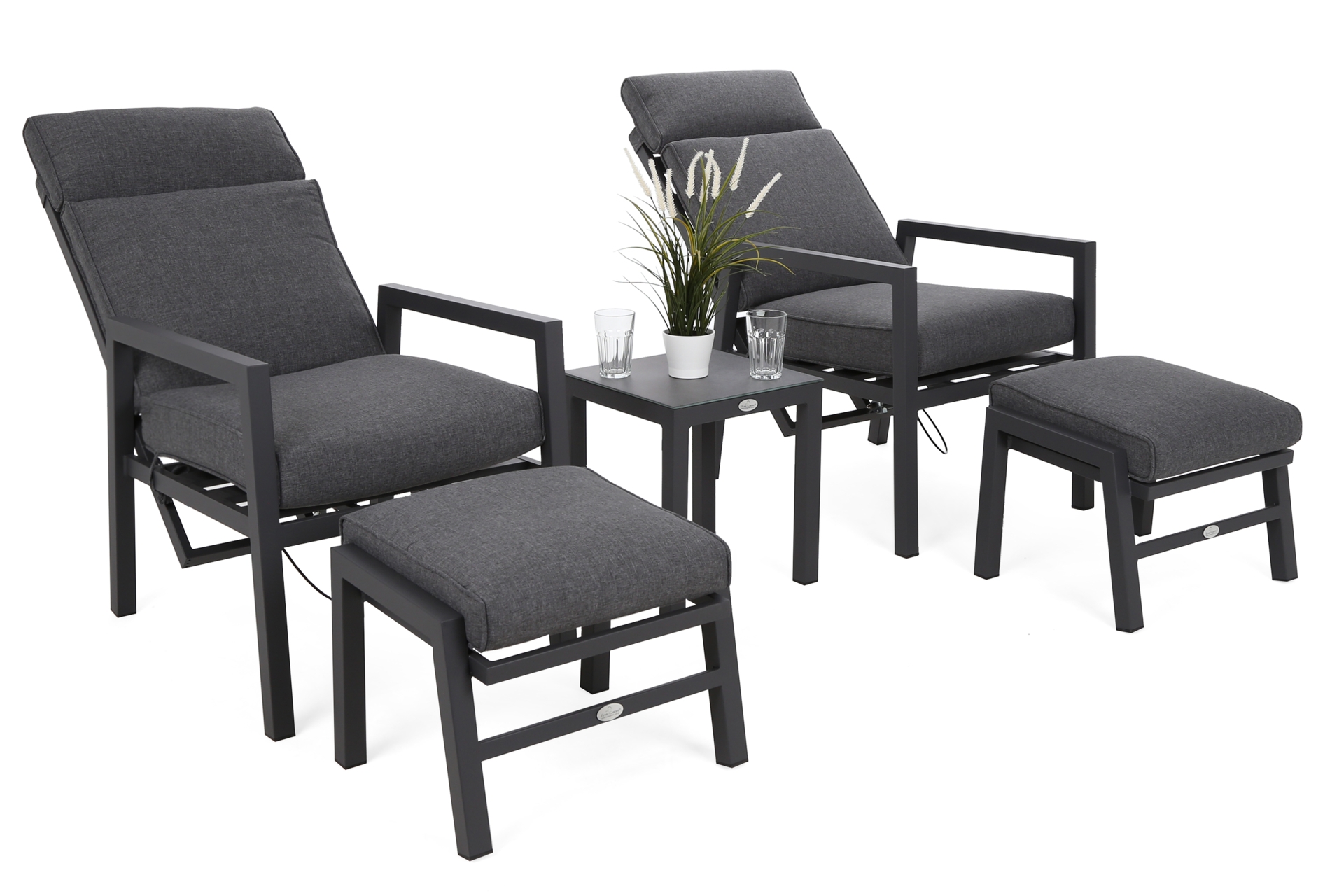 Meble ogrodowe aluminiowe Morton Dark Grey / Grey Melange