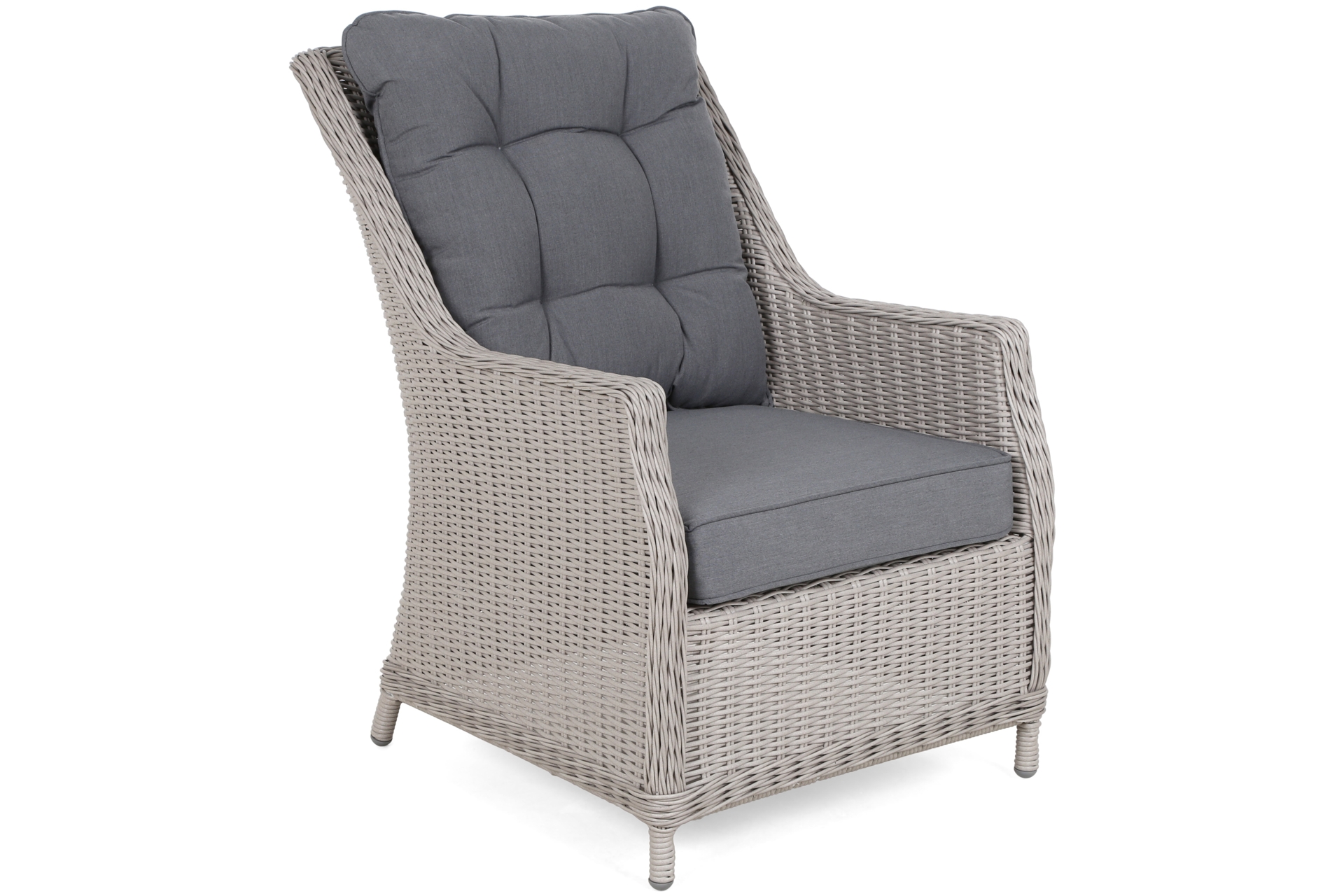 Narożny zestaw mebli ogrodowych lewy Alicante White / Grey z pufami