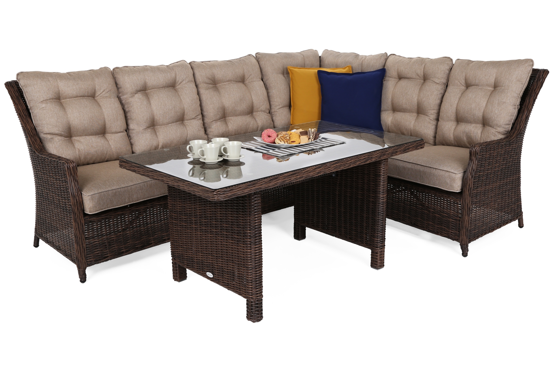 Narożnik technorattanowy prawy Alicante Brown Mat / Brown Melange