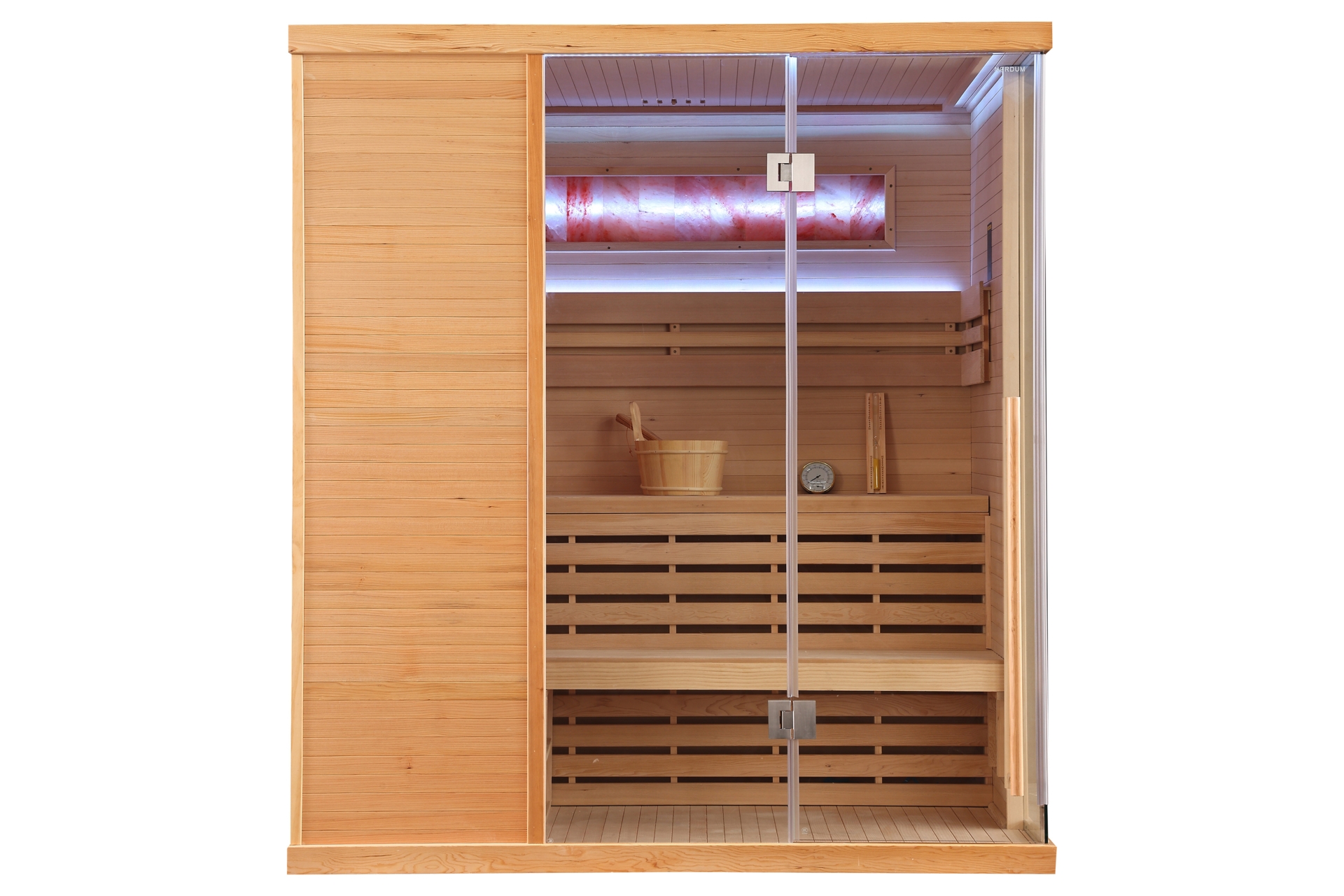 Sauna fińska narożna Nordum Pure One 4-osobowa naturalna