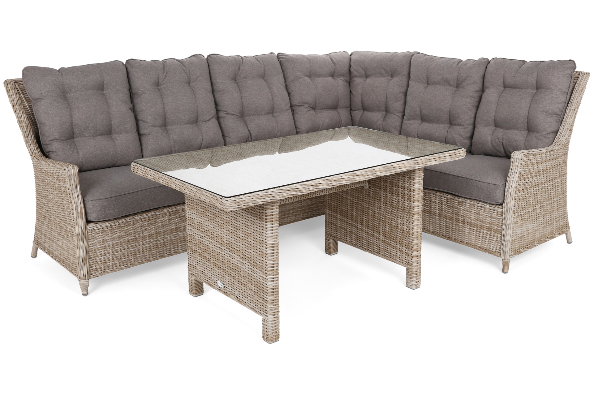 Narożny zestaw mebli ogrodowych prawy Alicante Beige / Beige Melange