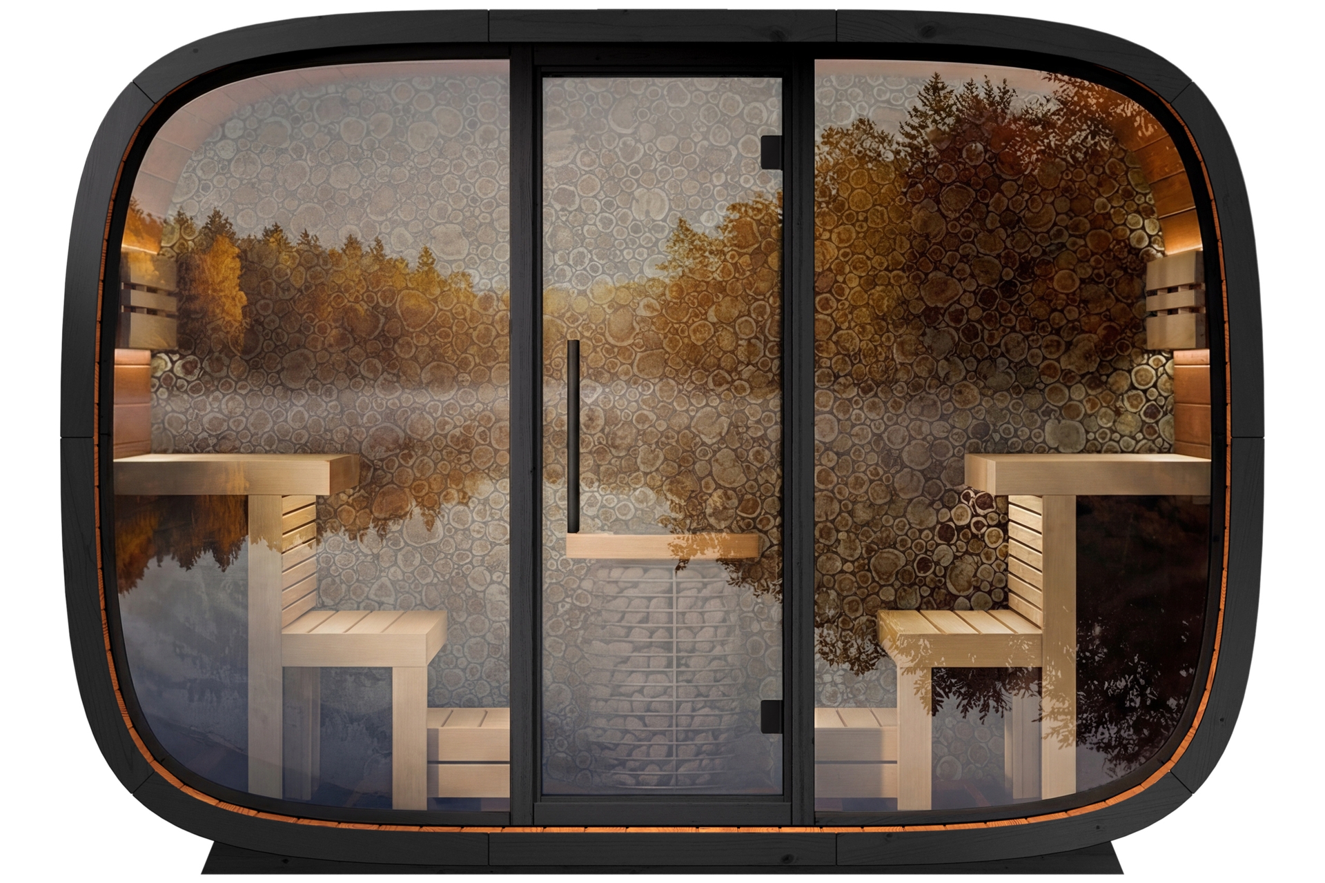 Sauna fińska zewnętrzna Leil® Saunas Round Cube Single 2.0 6-osobowa