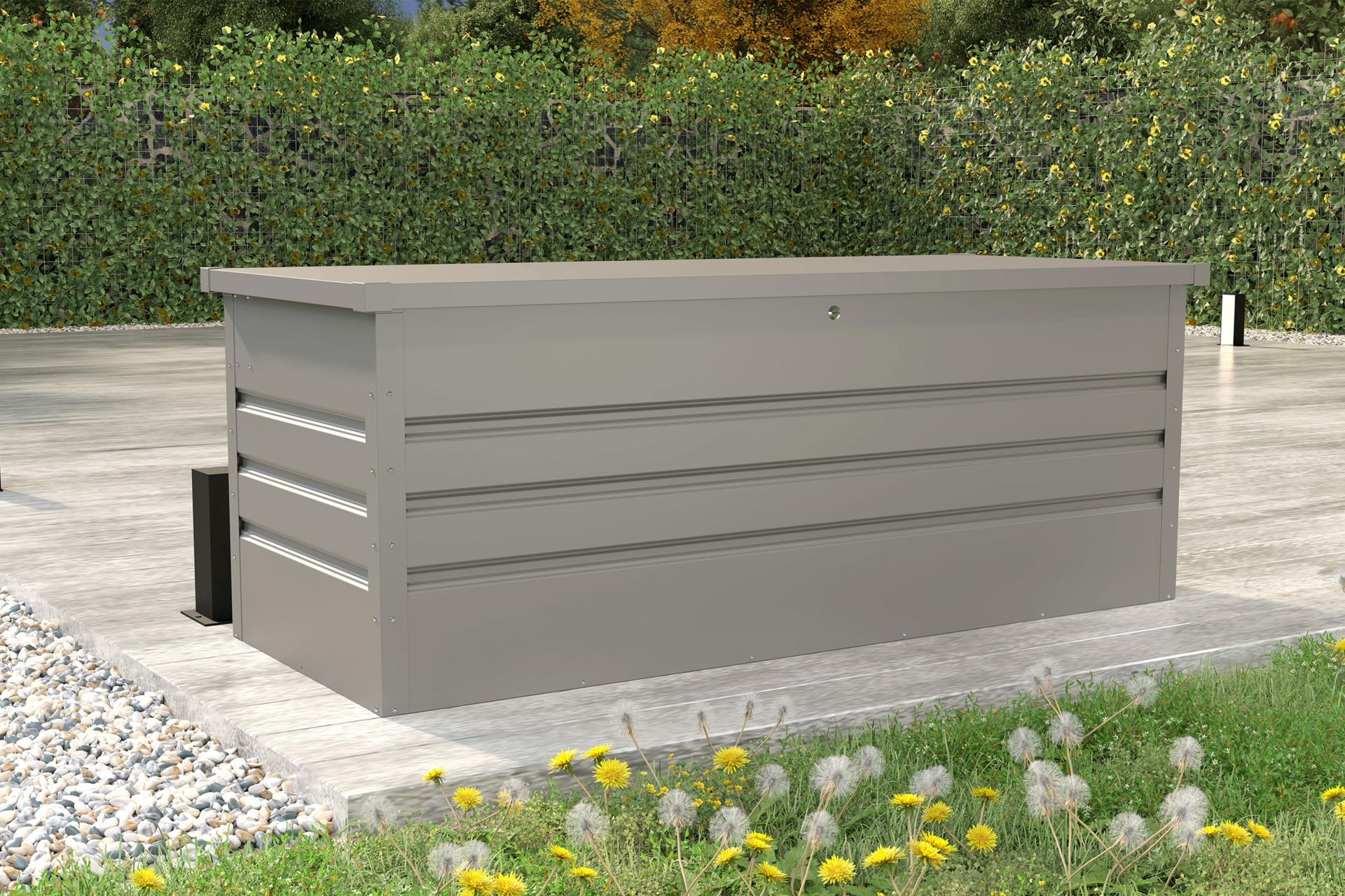 Skrzynia ogrodowa Goteborg XL Silver Grey
