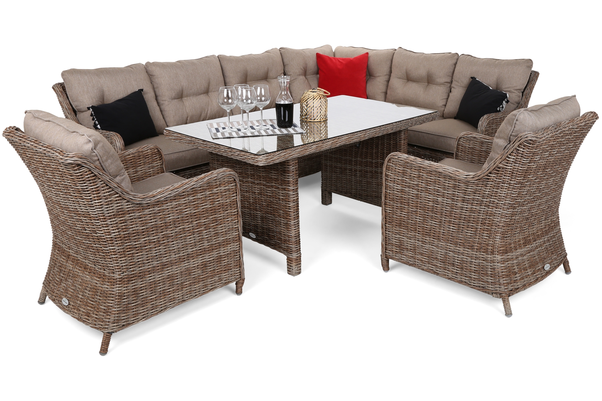 Narożny zestaw mebli ogrodowych prawy California Ginger / Brown Melange