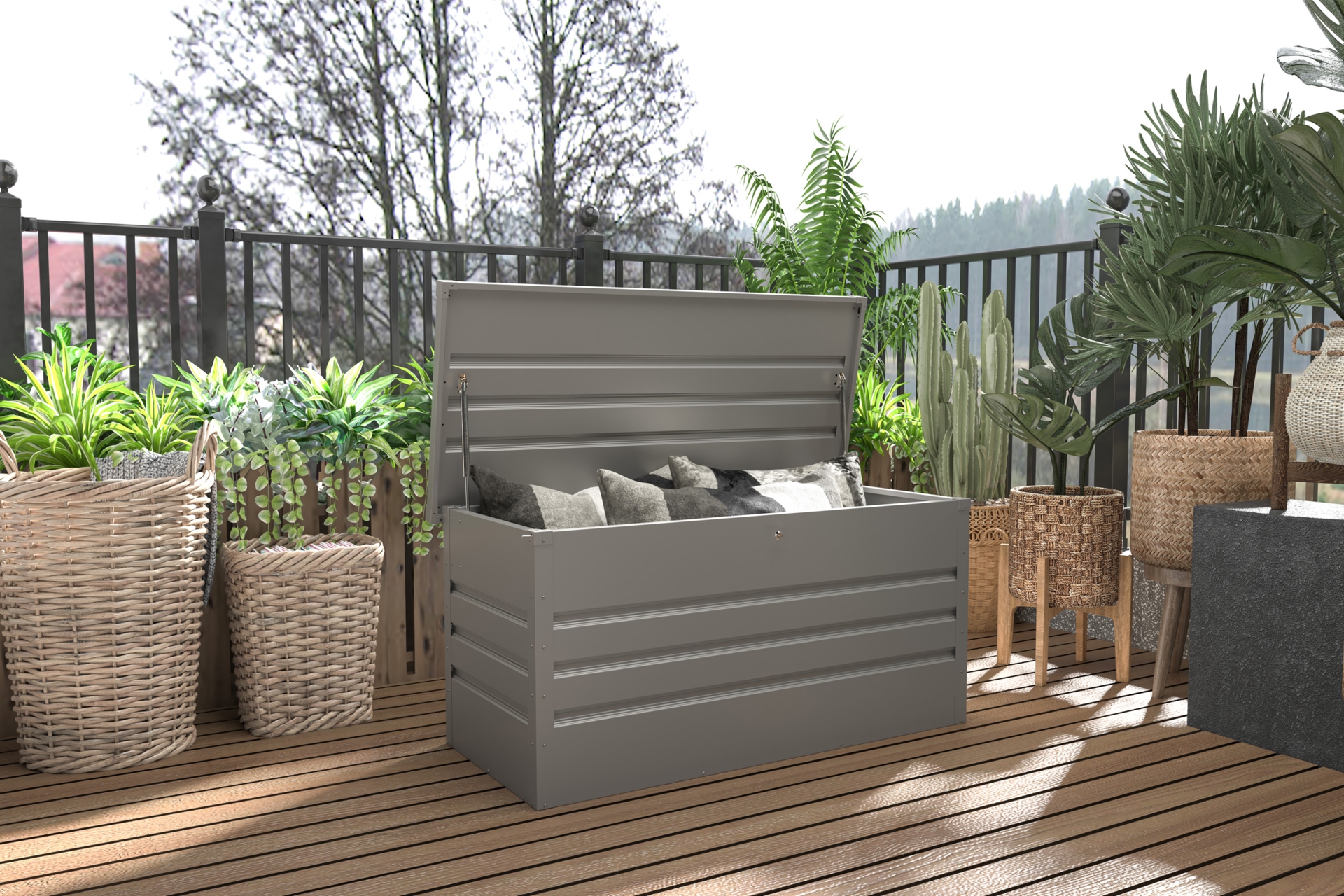 Skrzynia ogrodowa Goteborg Silver Grey