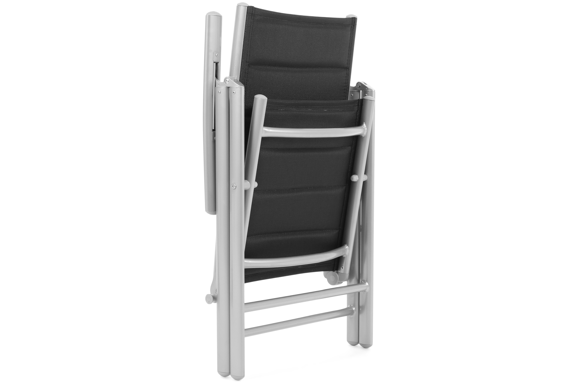 Meble ogrodowe aluminiowe Ibiza 185 cm Silver / Black 8+1 - składane - dla 8 osób Meble ogrodowe aluminiowe Ibiza 185 cm Silver / Black 8+1