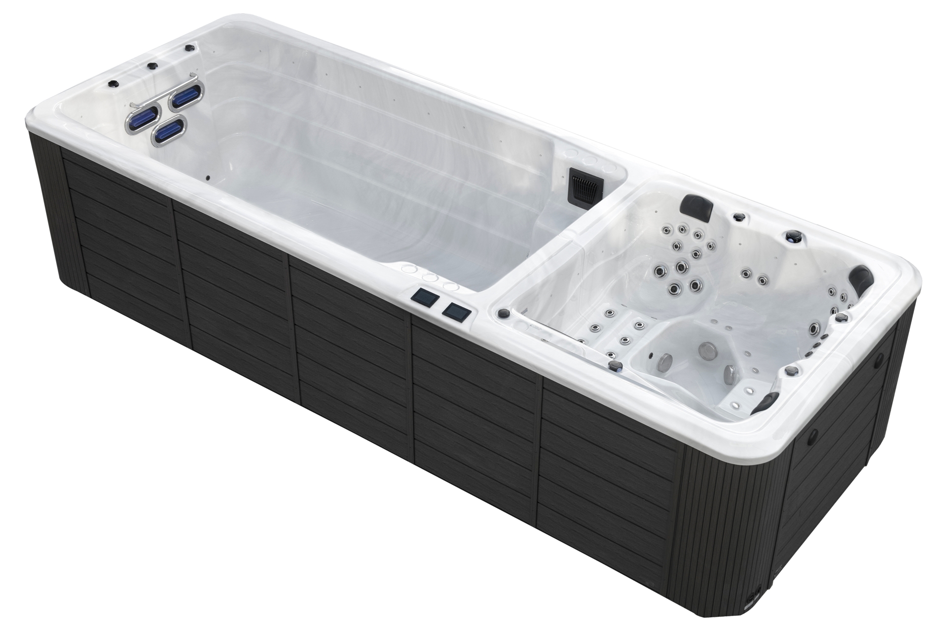 Basen ogrodowy z przeciwprądem i hydromasażem Aquess Wave 590 x 225 cm