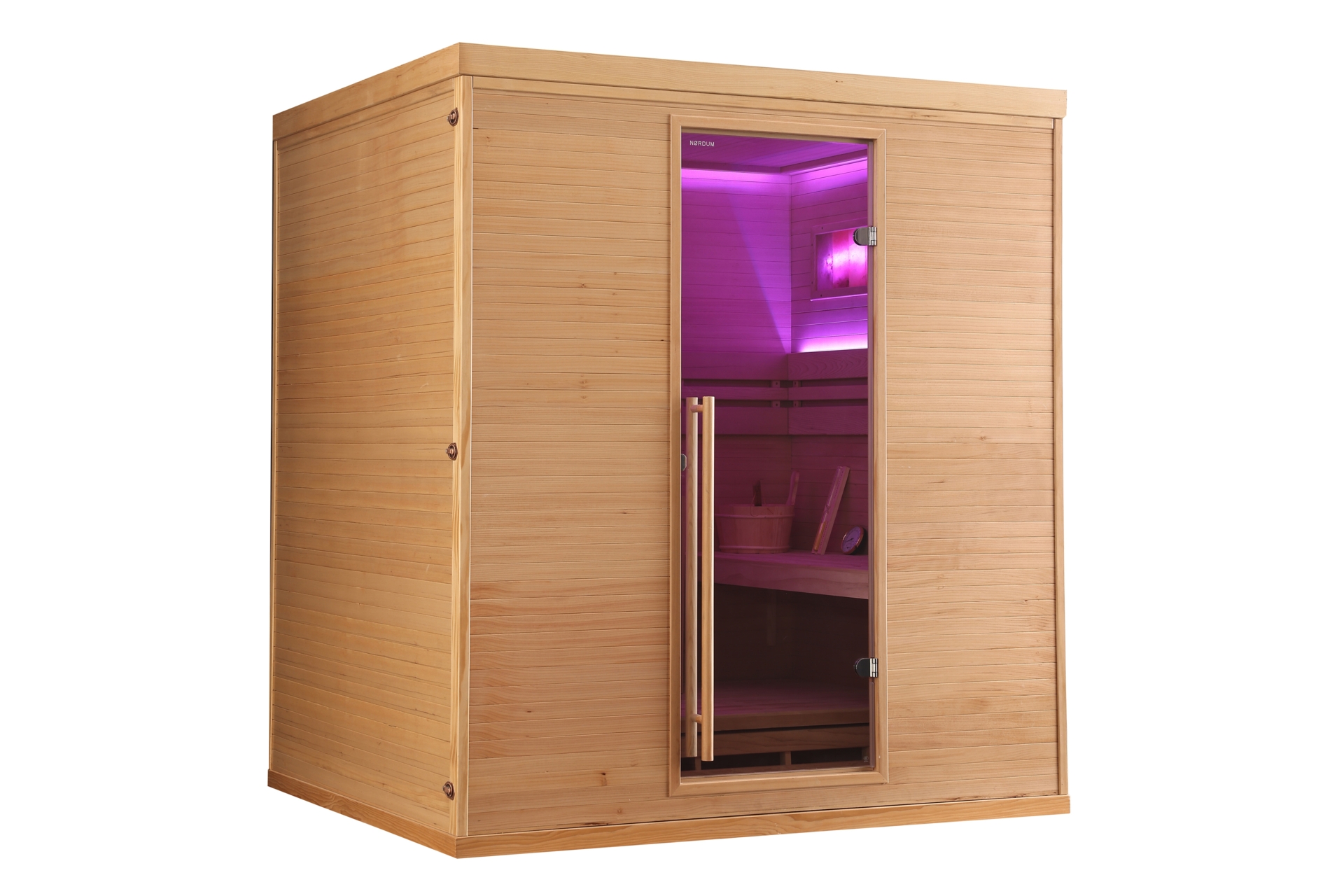 Sauna fińska narożna Nordum Pure One 5-osobowa naturalna