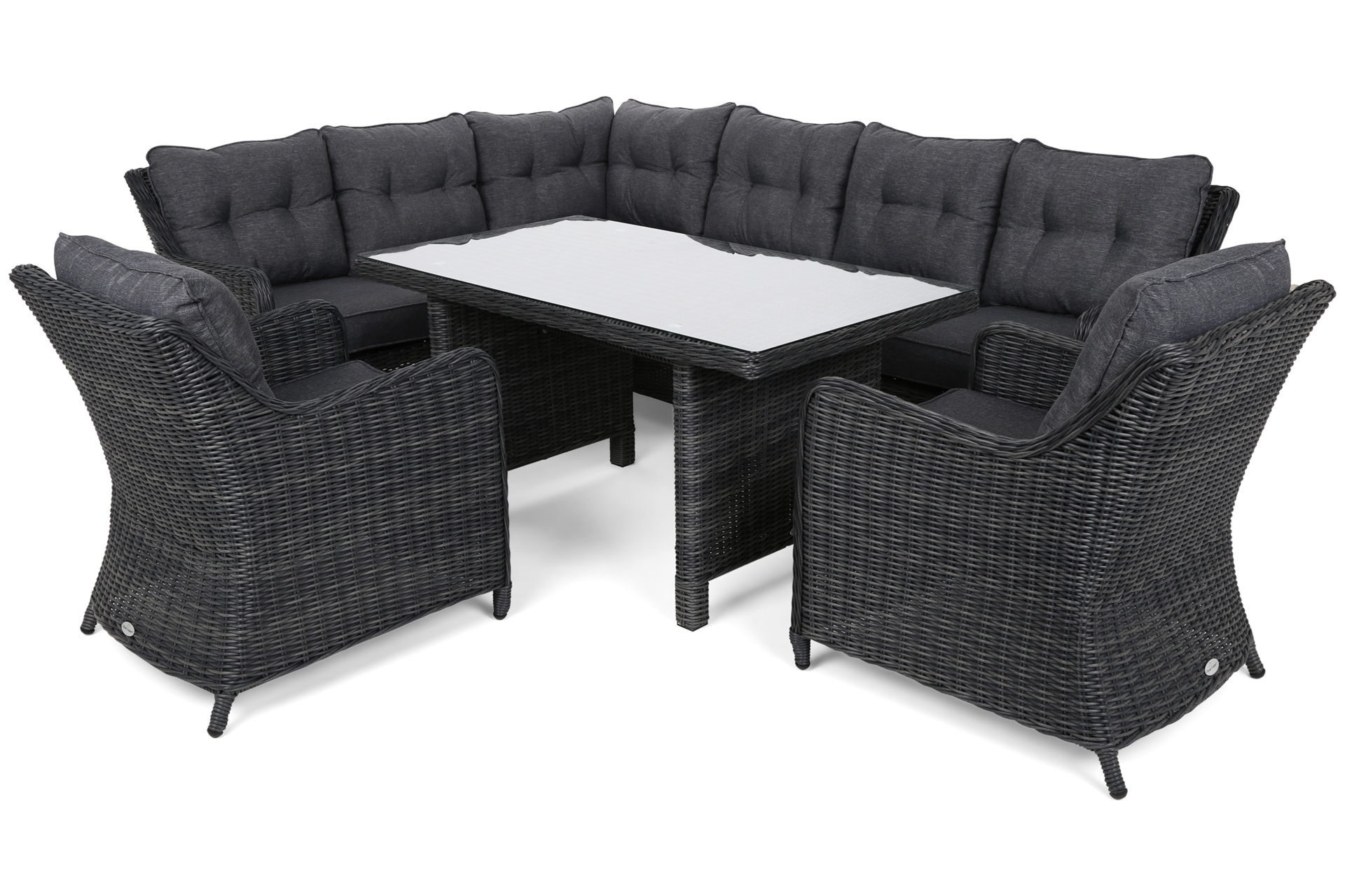 Narożny zestaw mebli ogrodowych lewy California Grey / Grey Melange Narożny zestaw mebli ogrodowych lewy California Grey / Grey Melange