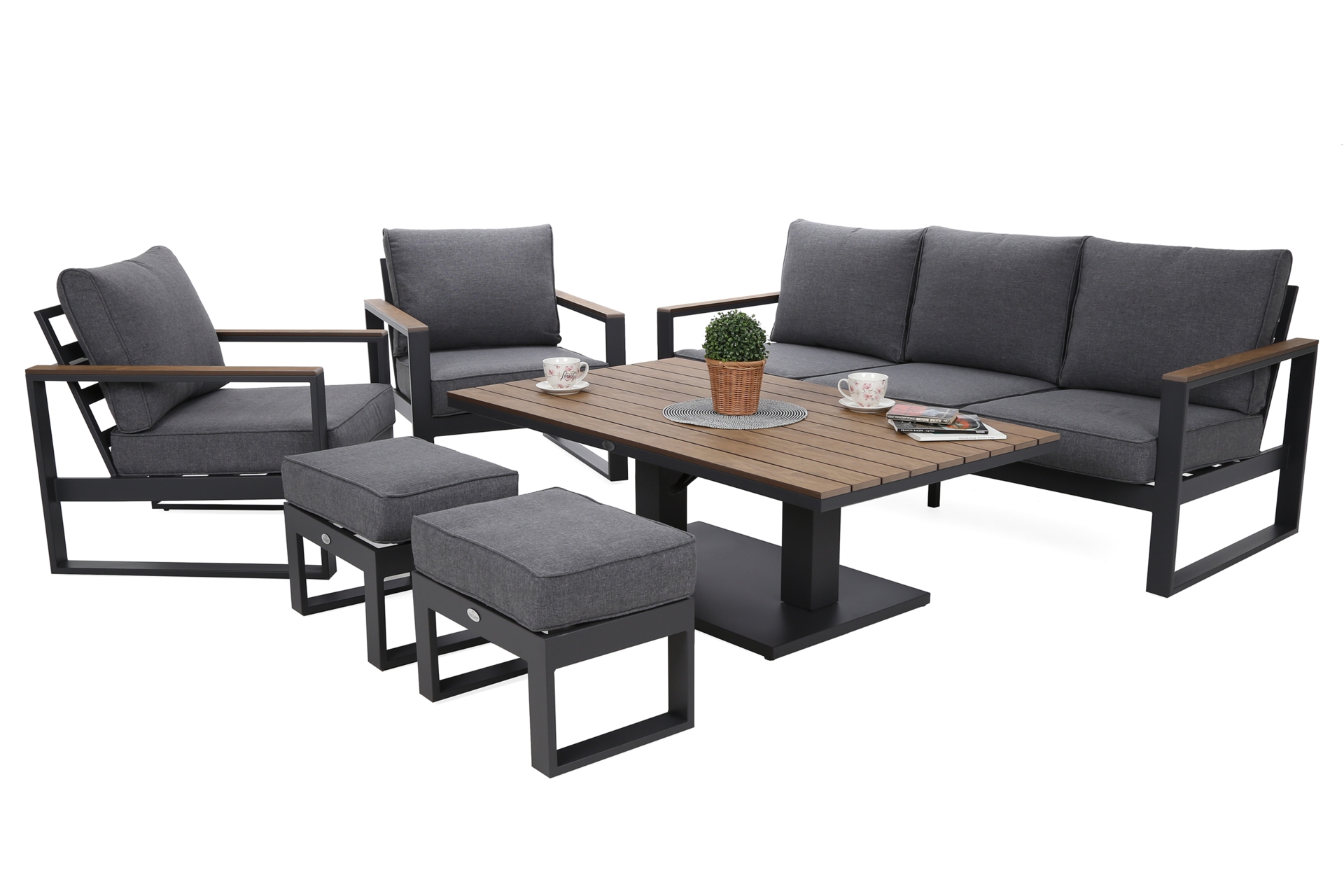 Meble ogrodowe aluminiowe Sorrento Polywood Grey / Grey Melange