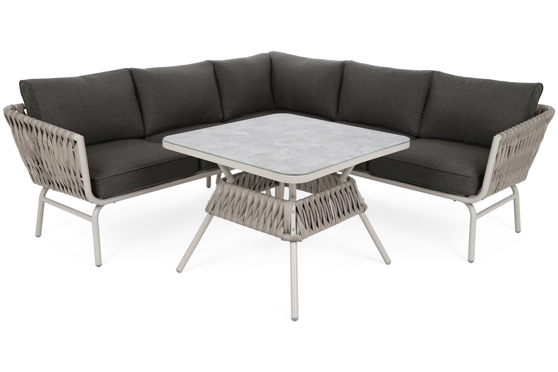 Narożnik ogrodowy technorattanowy Tasos Cream / Grey Melange