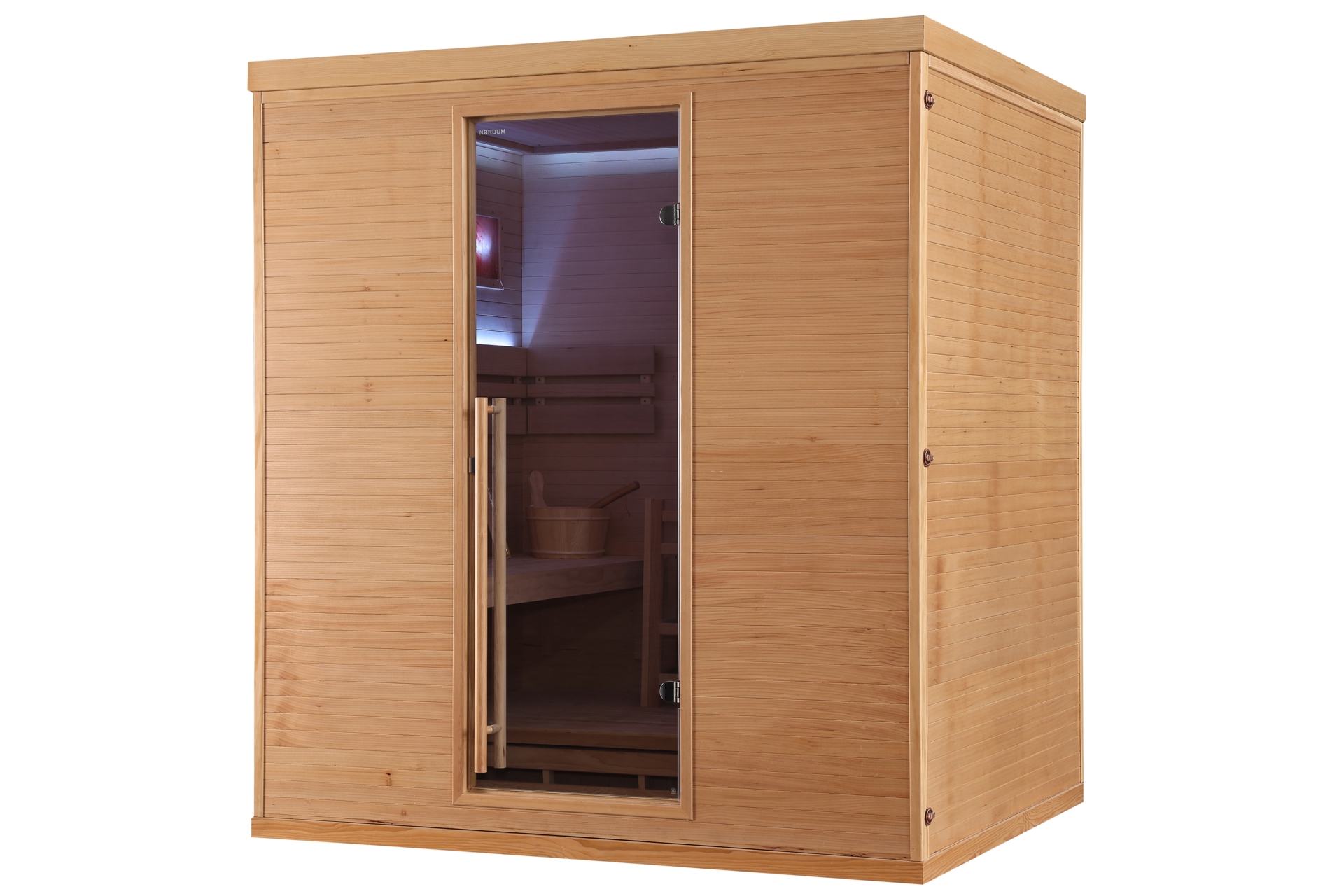 Sauna fińska narożna Nordum Pure One 5-osobowa naturalna