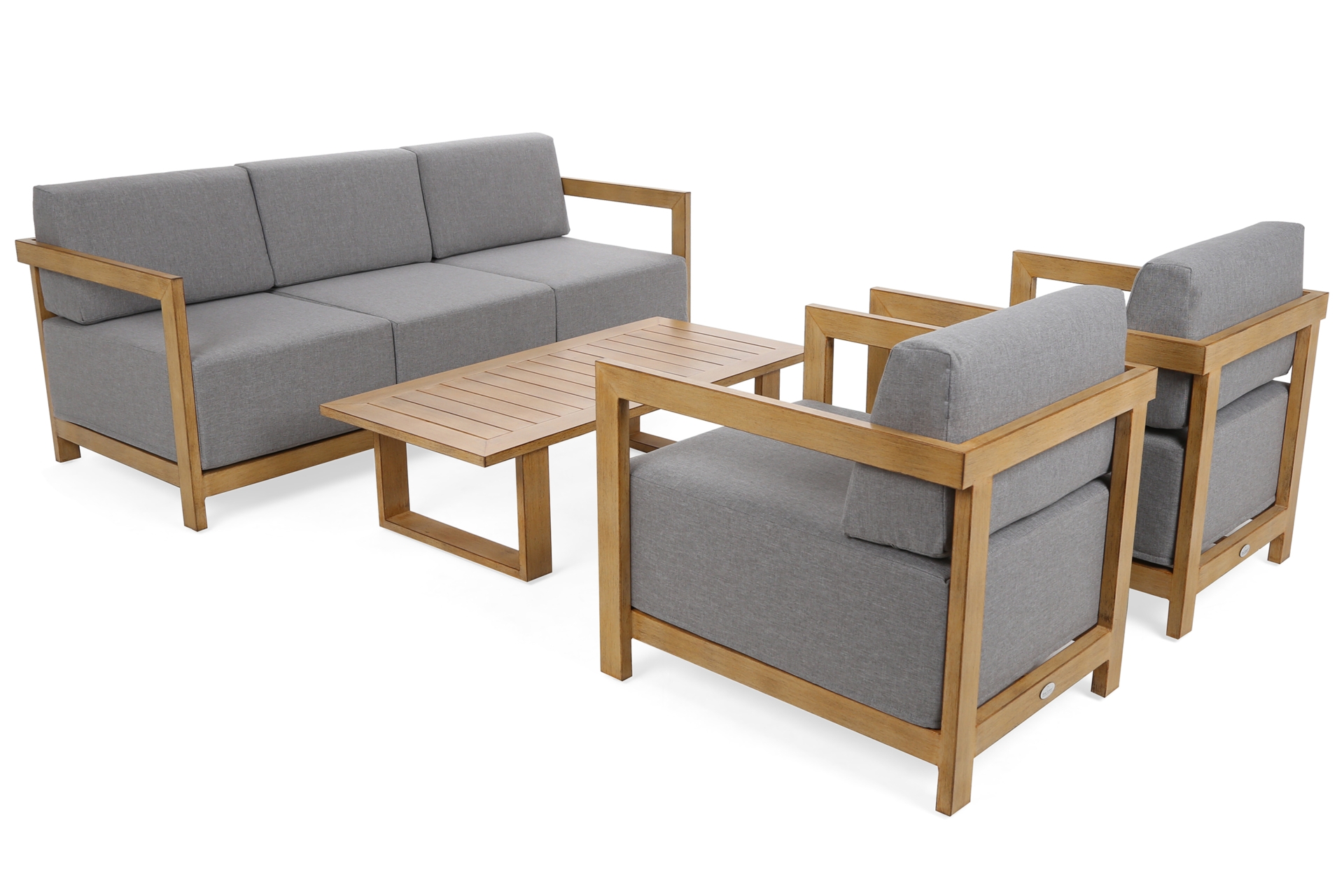 Meble ogrodowe aluminiowe Lyon Teak / Fog Grey