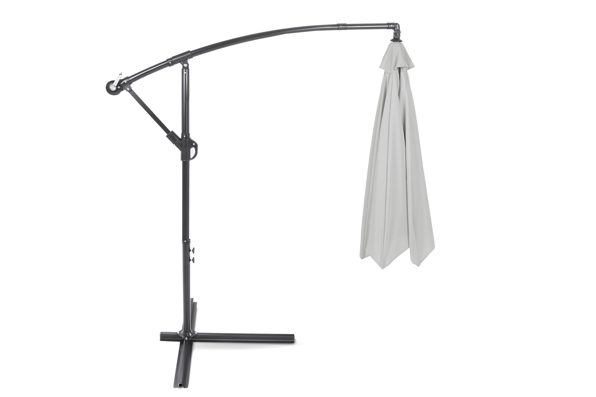 Parasol ogrodowy Malabo 300 cm Grey / Light Grey z podstawą