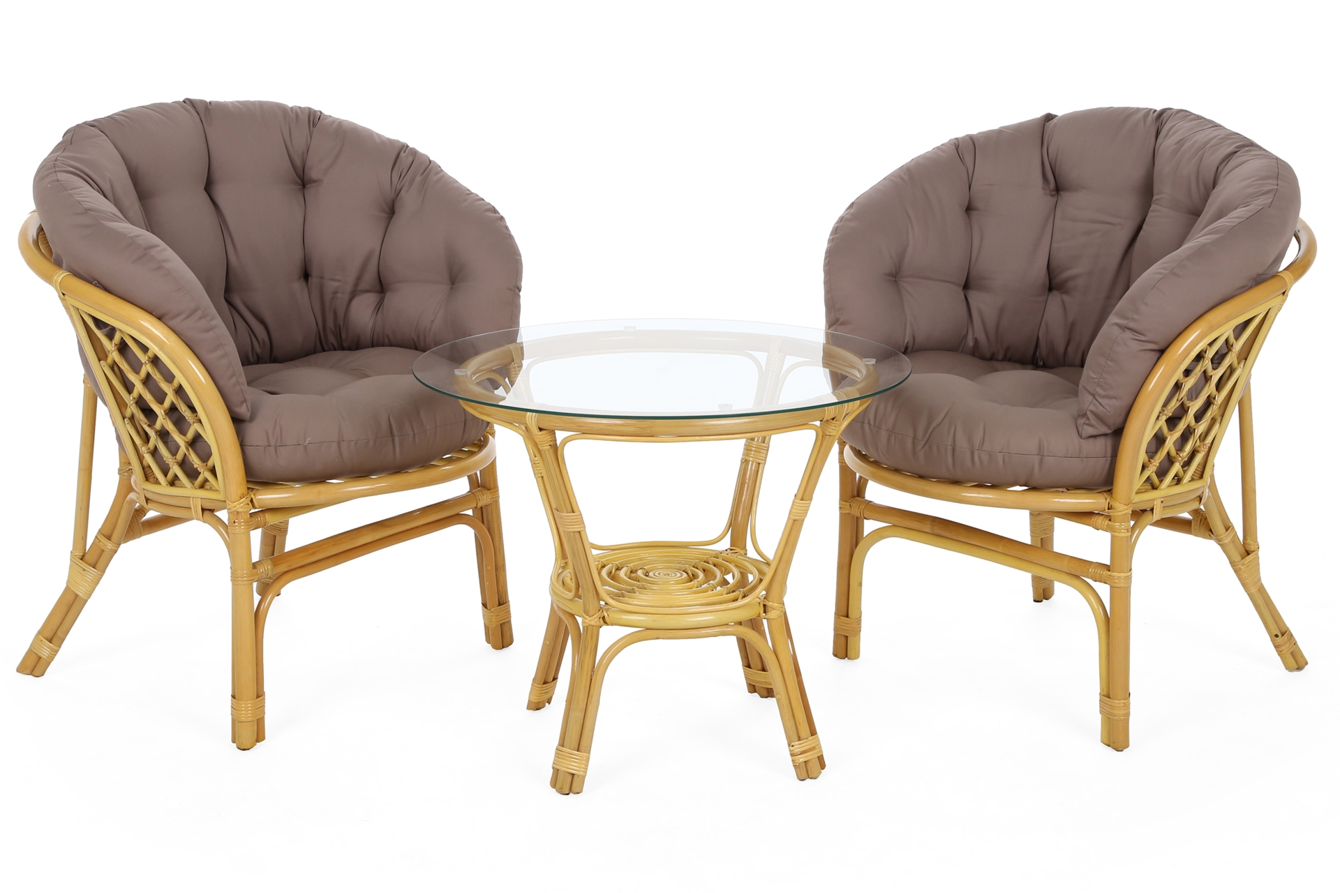 Meble ogrodowe rattanowe Bahama Honey / Cappuccino 2+1