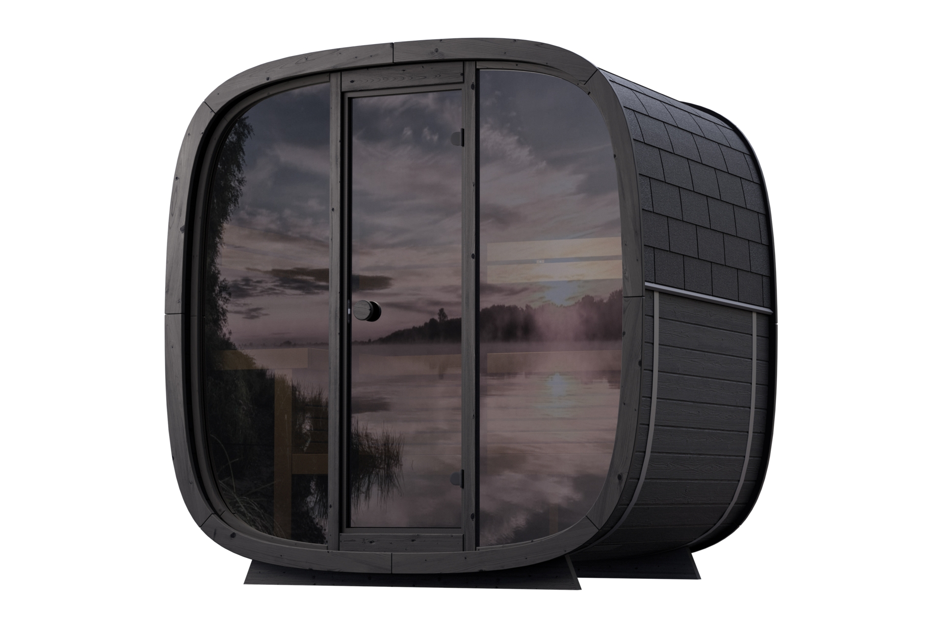 Sauna fińska zewnętrzna Leil® Saunas Black Cube Classic 4-osobowa