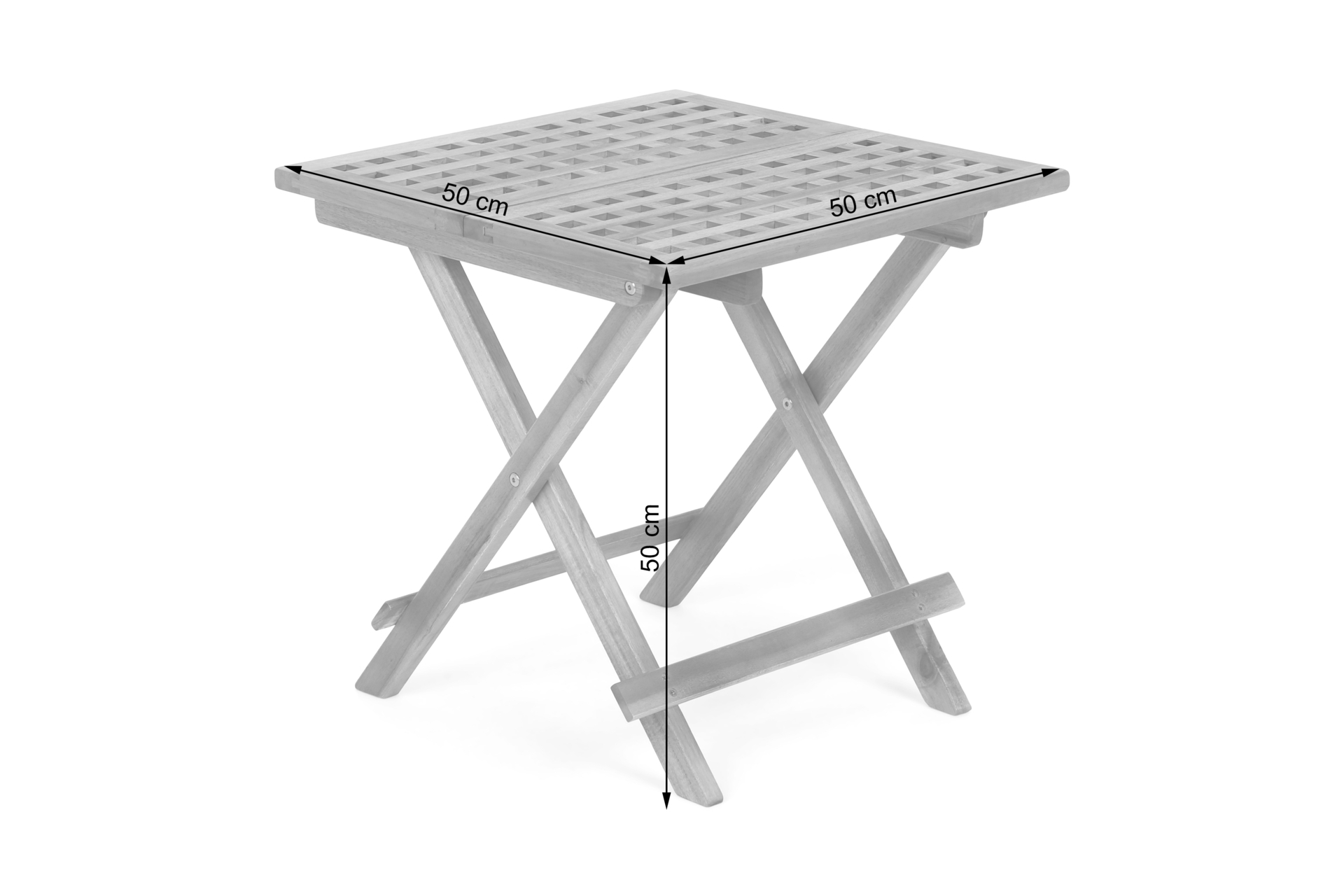 Stół ogrodowy drewniany Akacja Square Cross 50 cm