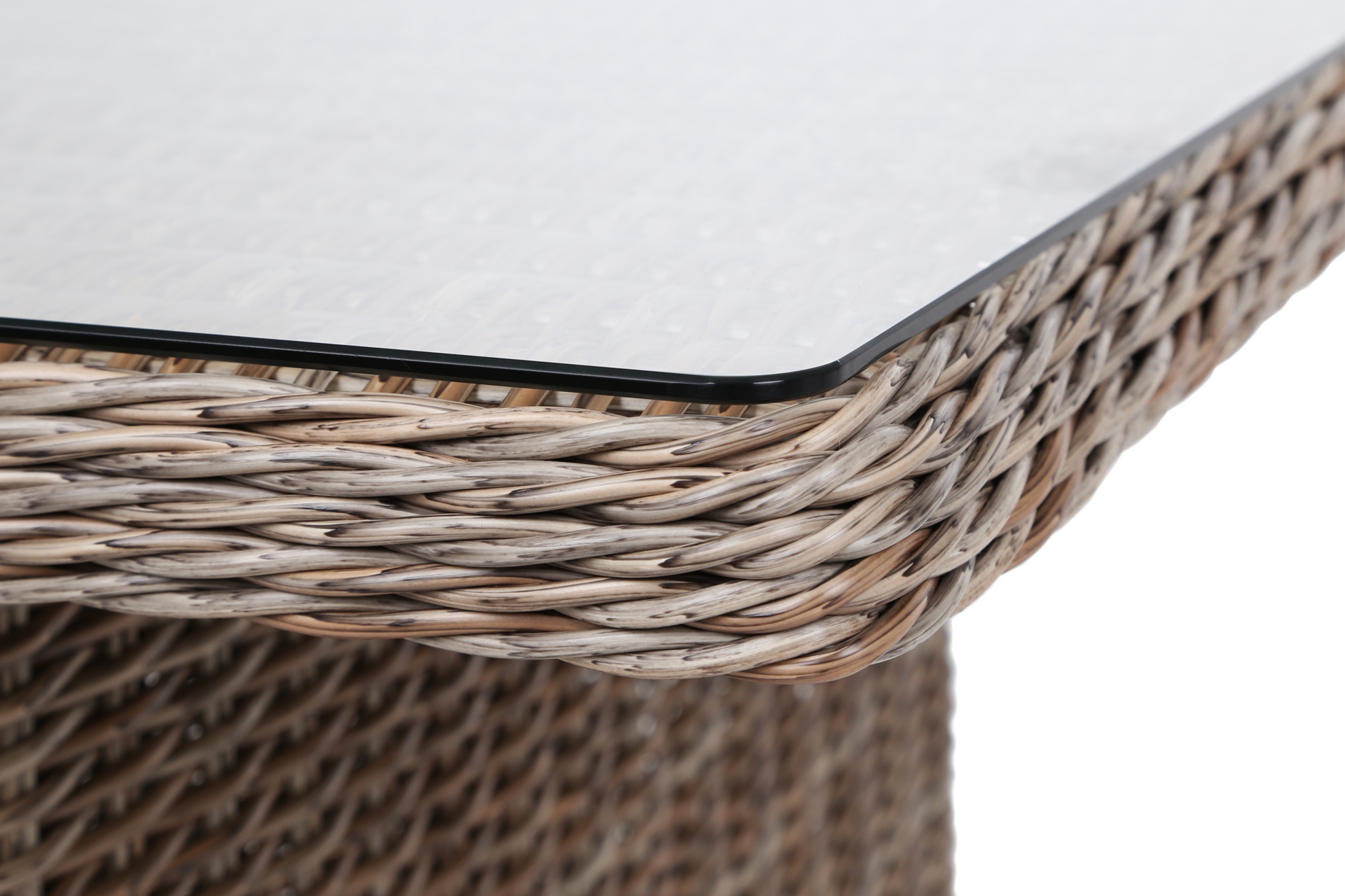 Narożny zestaw mebli ogrodowych prawy Alicante Ginger / Brown Melange z pufami - dla 9 osób Narożny zestaw mebli ogrodowych prawy Alicante Ginger / Brown Melange z pufami