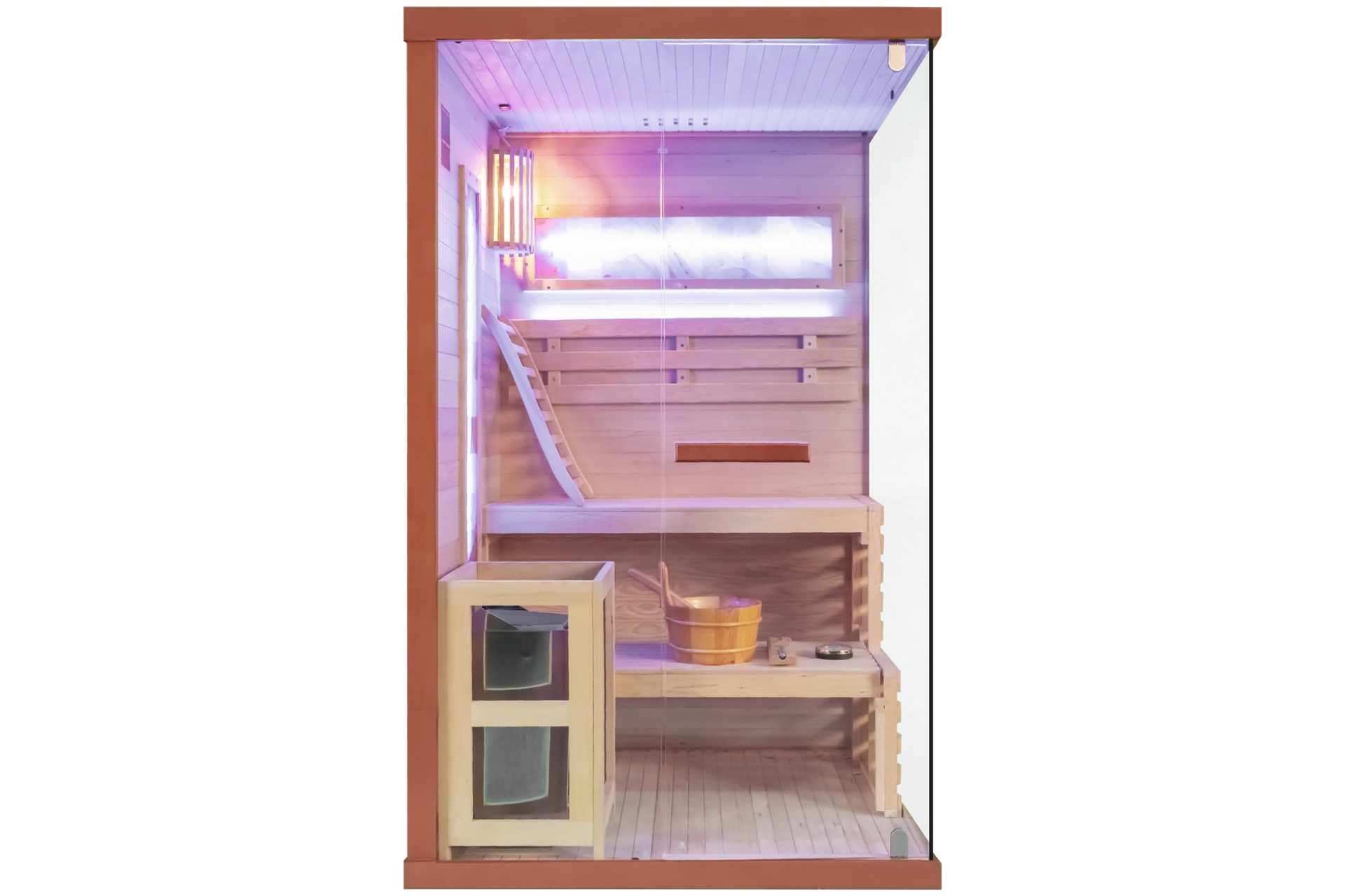 Sauna fińska narożna Nordum Pure 2-osobowa brązowa