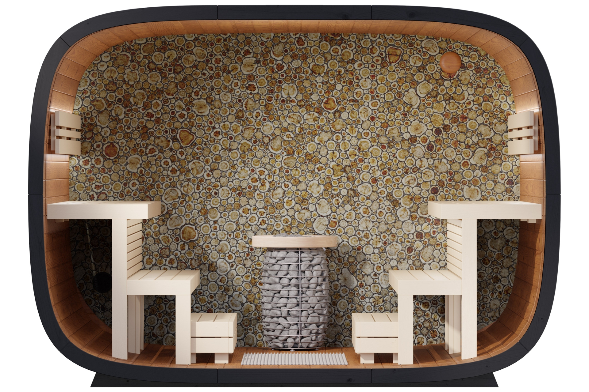 Sauna fińska zewnętrzna Leil® Saunas Round Cube Single 2.0 6-osobowa