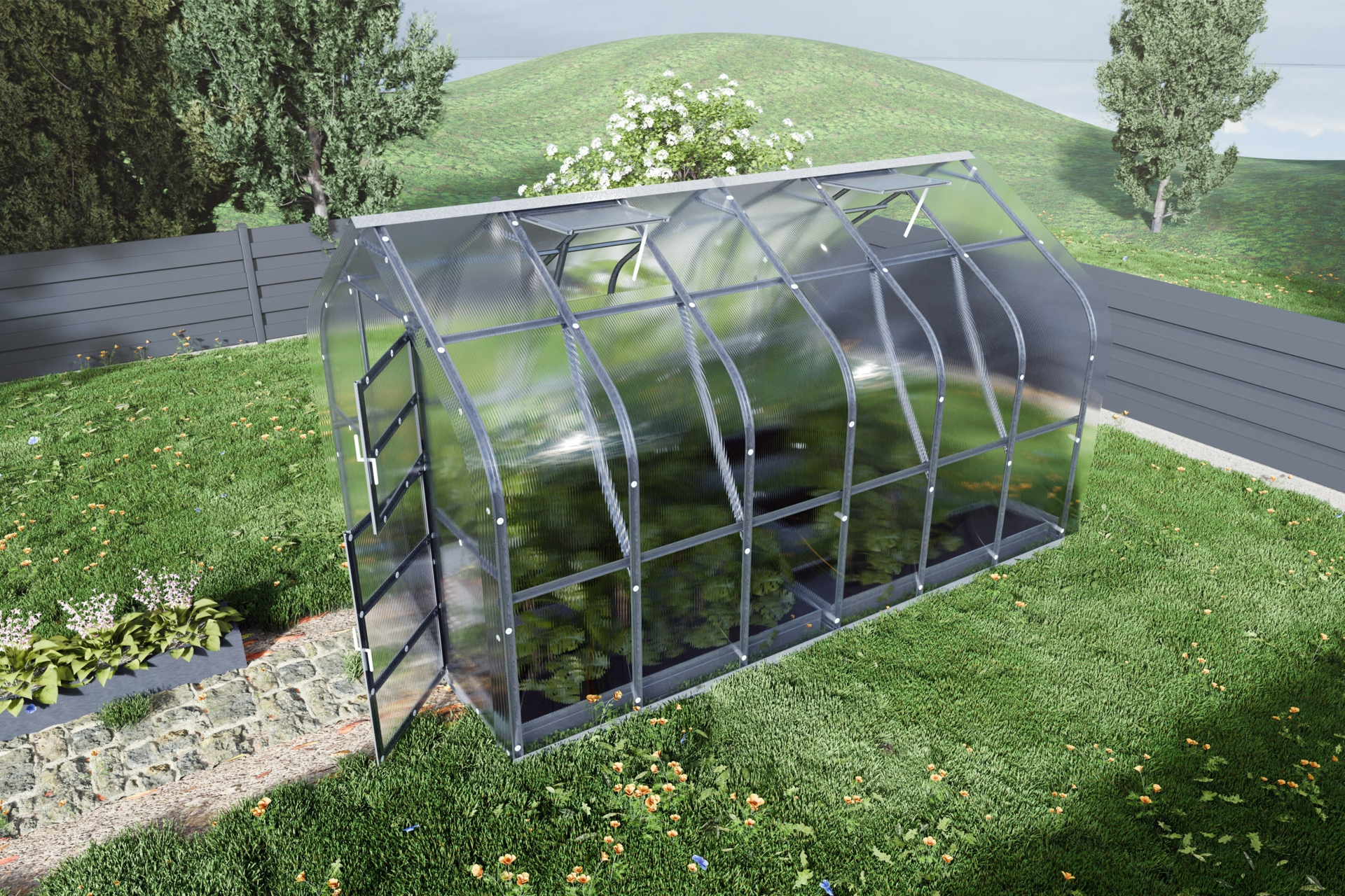 Szklarnia ogrodowa z poliwęglanu Terplant Pro 2,5x4 m